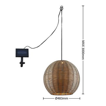 Lindby Dekolicht Catrica, LED-Leuchtmittel fest verbaut, warmweiß, Modern, Polyethylen, Eisen, hellbraun, Schwarz, 8 flammig, inkl.