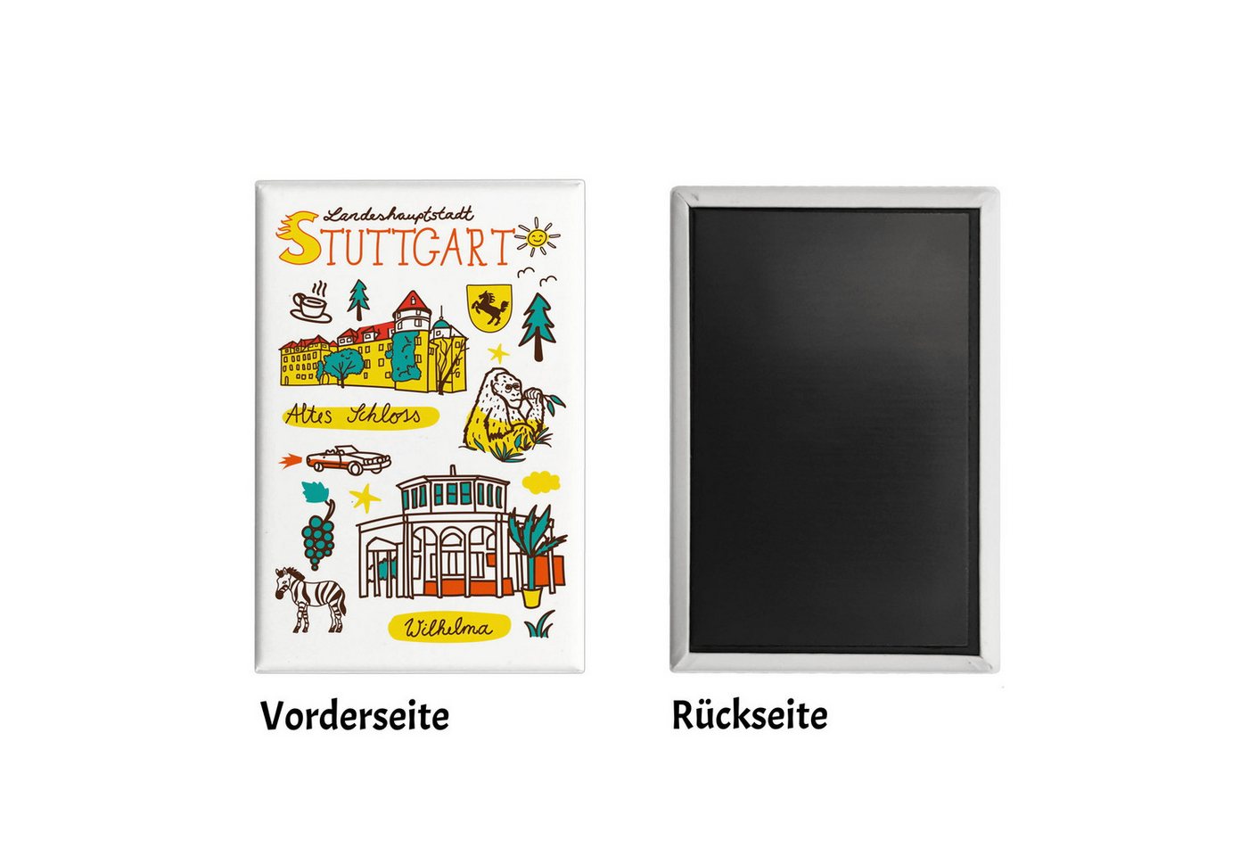 Thumbnail - speecheese Magnet Stuttgart Wimmelbild Souvenir Magnet - Wilhelma und altes Schloss