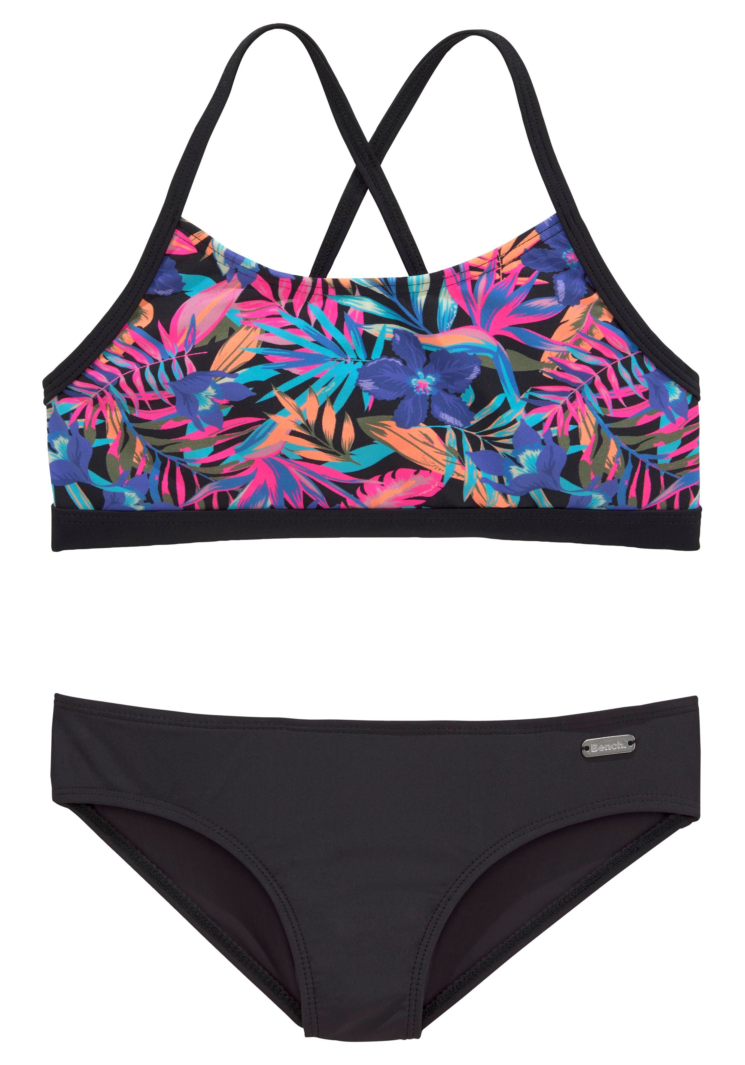 Bench. Bustier-Bikini Pitch Kids mit trendigem Dschungeldruck