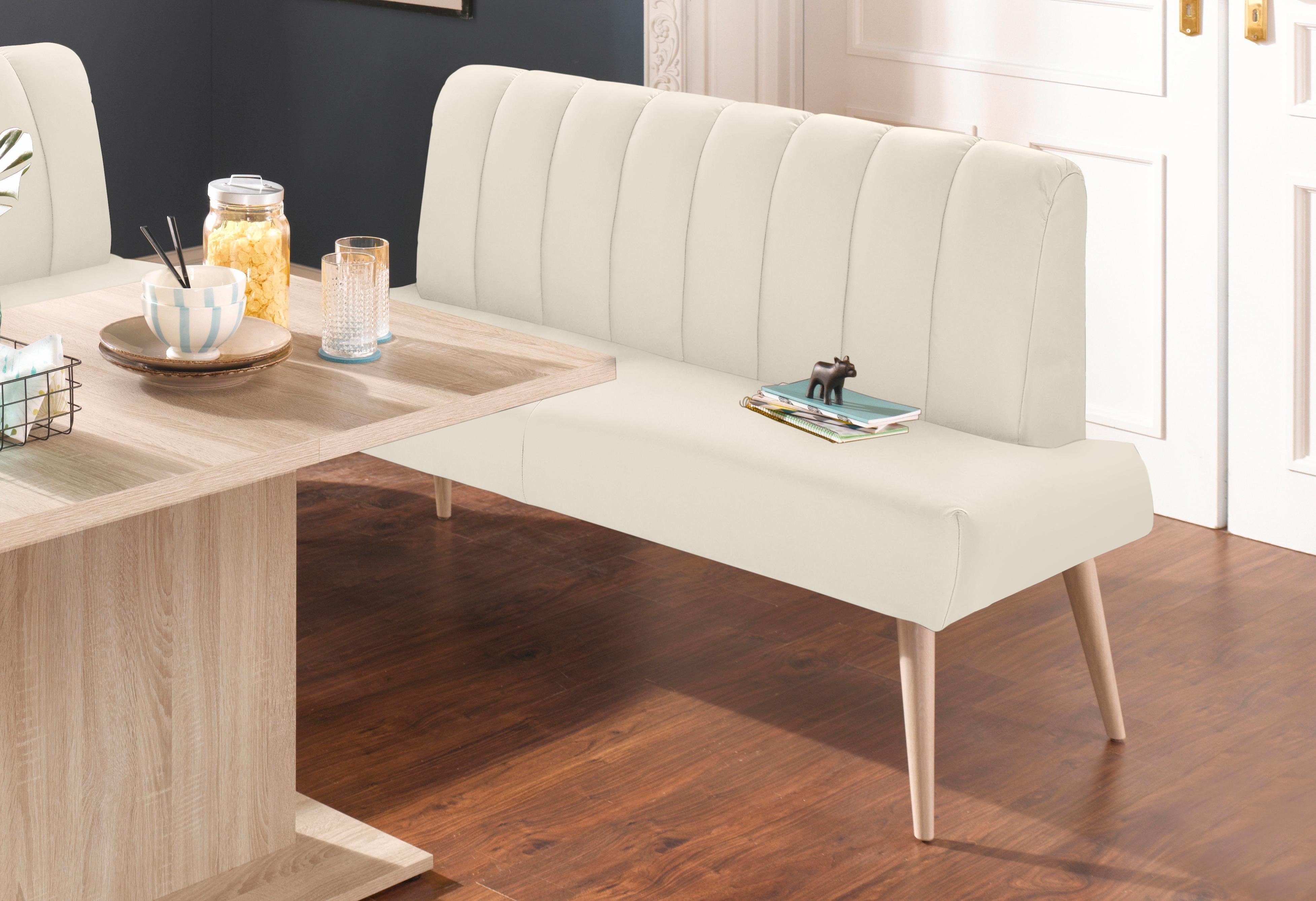 exxpo - sofa fashion Sitzbank Costa, moderne Rückensteppung, bequem und elegant, hoher Holzfuß, hochwertige Detailverarbeitung, Frei im Raum stellbar