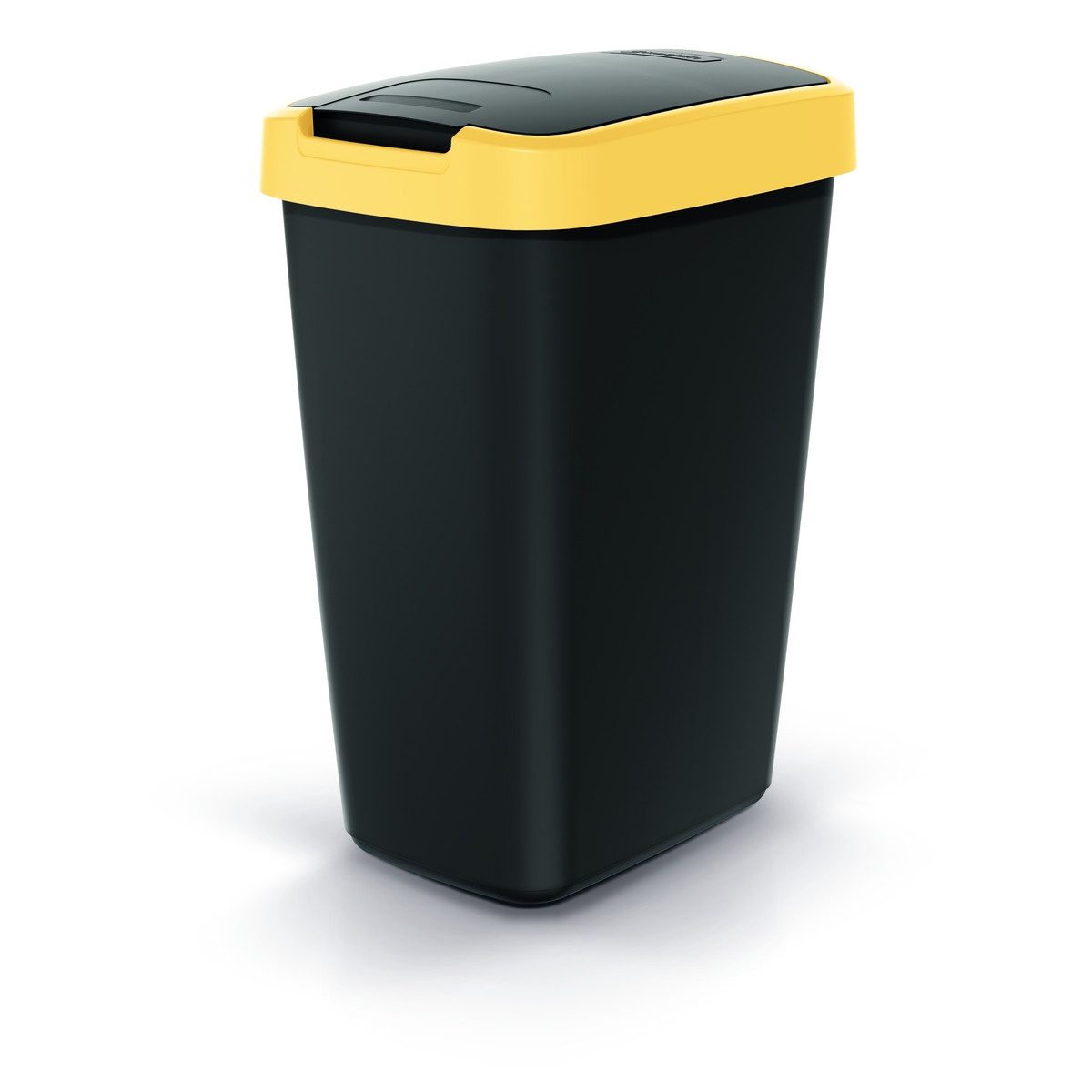 Prosperplast Mülleimer Mülleimer Compacta Q 12 Liter Kunststoff schwarz/gelb 260x196x370mm