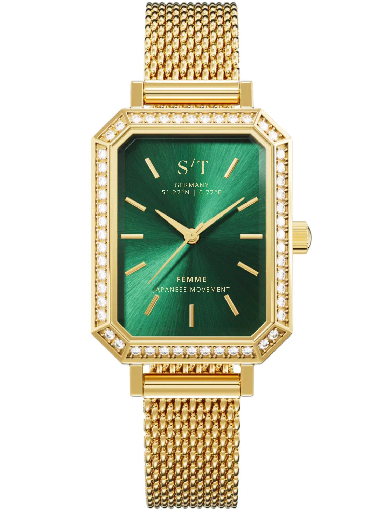 S&T Design Quarzuhr Damen Armbanduhr Edelstahl Diamant Damenuhr S/T FEMME, günstig online kaufen