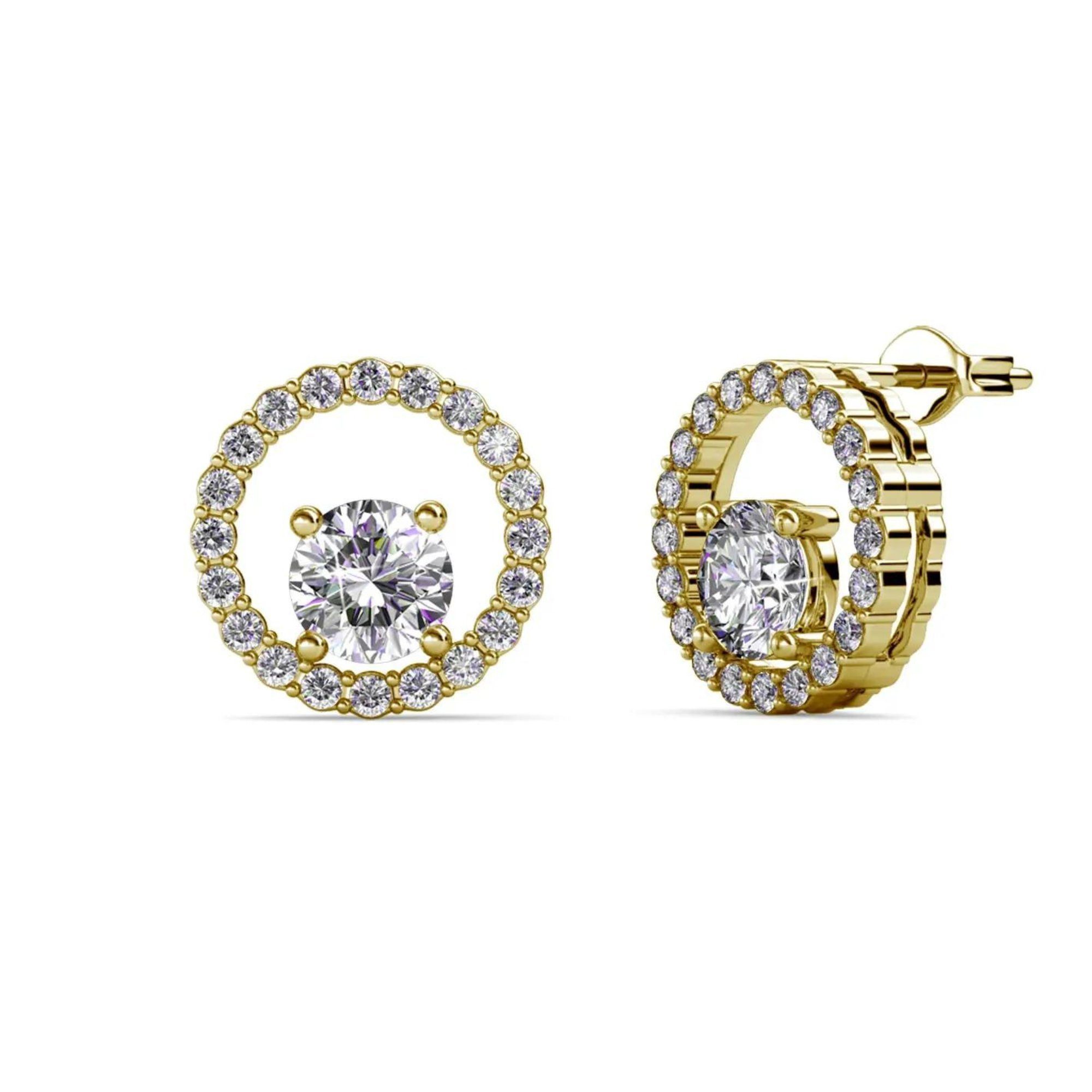 Ella Eisvogel Schmuckset Desirée Schmuckset: Goldkette und Ohrring-Paar, 18 Karat vergoldet + 76 Kristalle – Bild 5 von 5