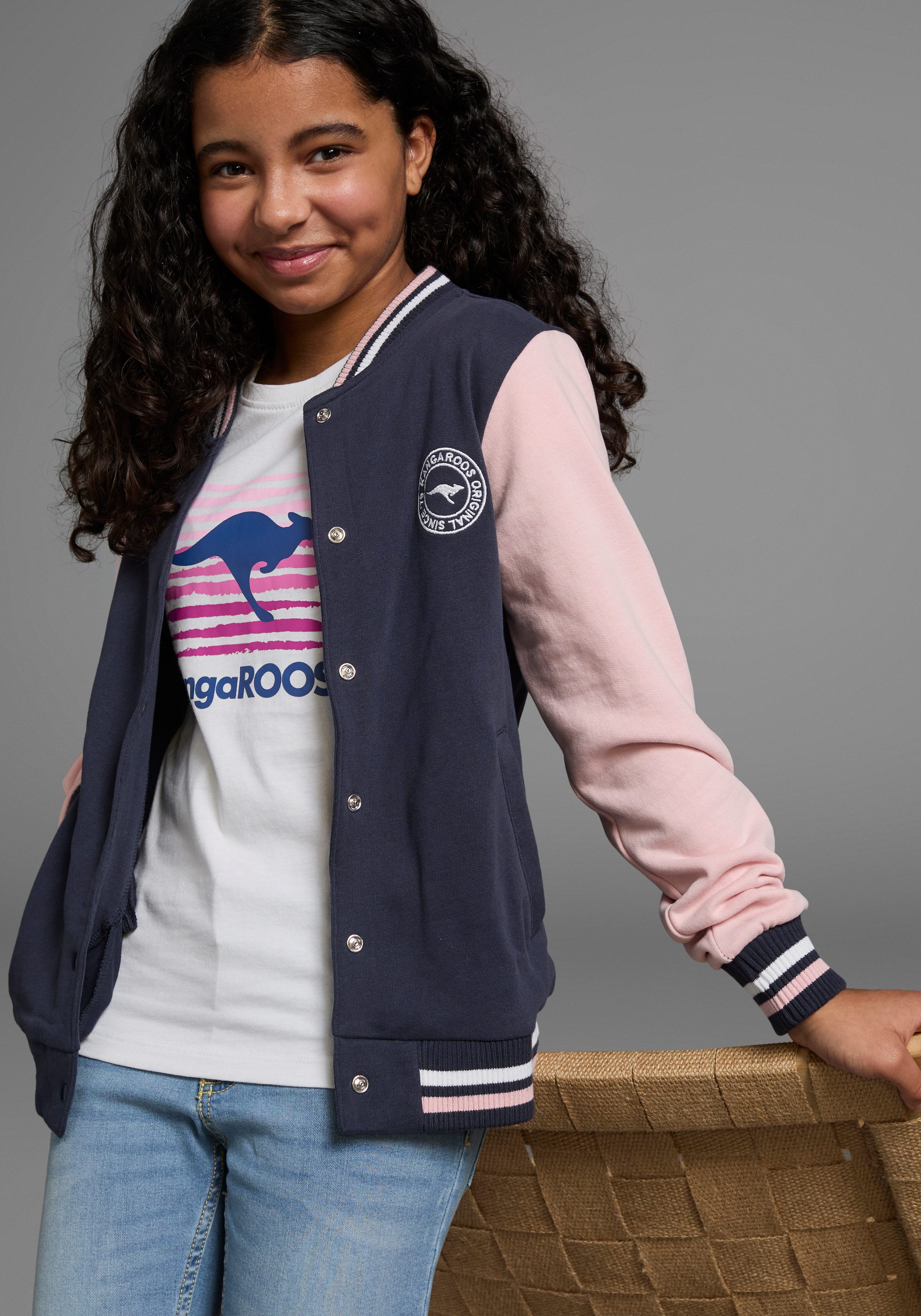 KangaROOS Sweatjacke College-Jacke mit Kragen