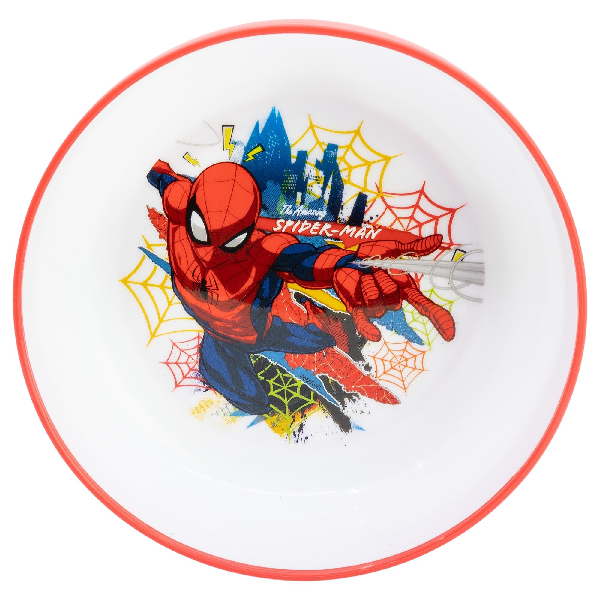 MARVEL Kindergeschirr-Set Marvel Spiderman Kinder antirutsch Geschirr-Set 3 teilig (3-tlg), 1 Personen, Teller, Schüssel, Becher