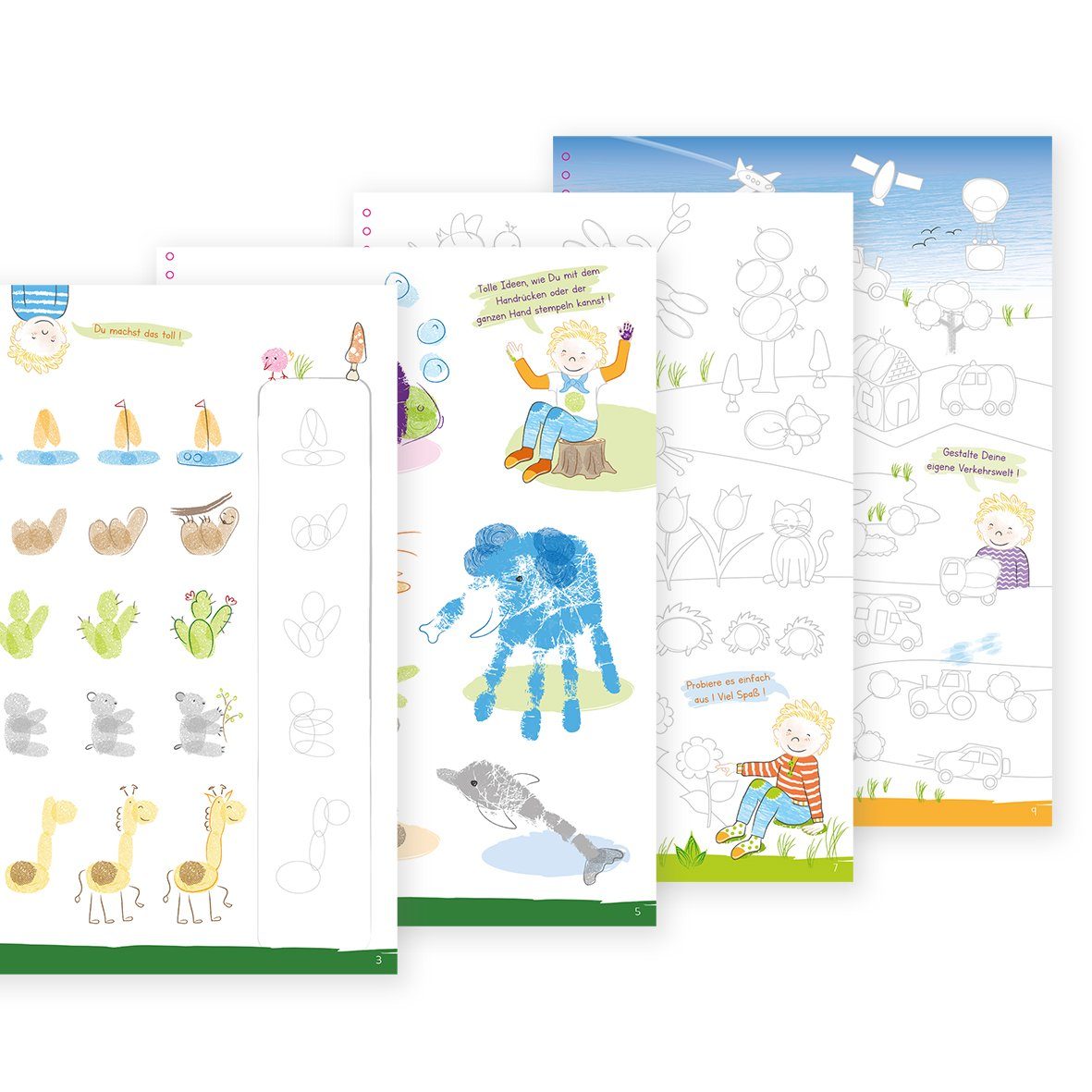 LK Trend & Style Malvorlage Kreativ-Malbuch (Vorschule, Urlaub Reise Schlechtwettertage Unterwegs), nutze einfach deine Wasserfarben