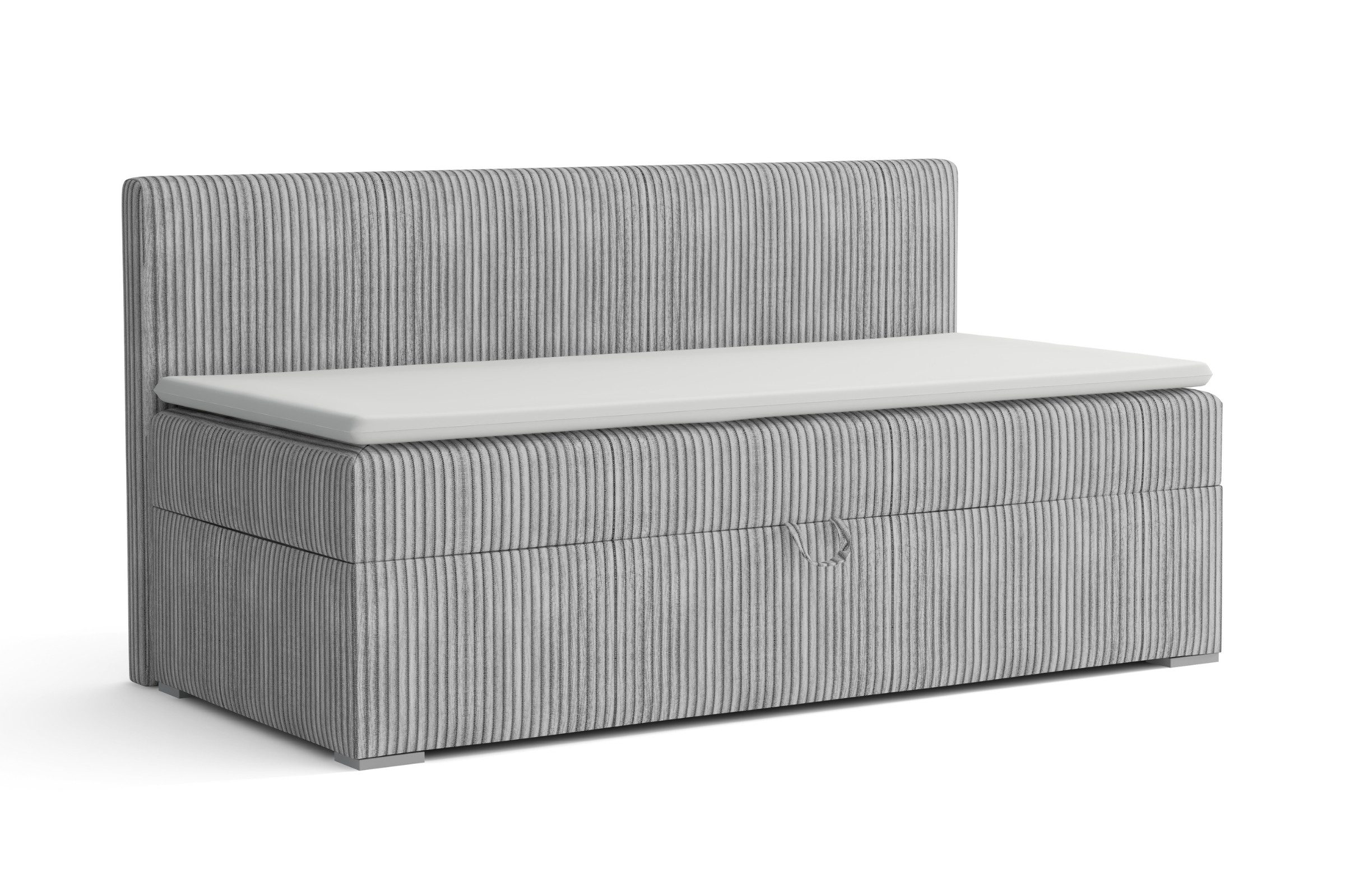 Deine Möbel 24 Boxspringbett MATEO Daybett Tagesbett Schlafsofa Couch Jugendsofa Stauraumbett (Vollwertiges 2-in-1 Möbelstück, in COrd-Stoff Cord-Bezug, 1-St., 90x200, 100x200 cm, Ecru, Beige, Hellgrau, Anthrazit, Schwarz), seitlich aufklappbarer Bettkasten für schnellen & praktischen Stauraum