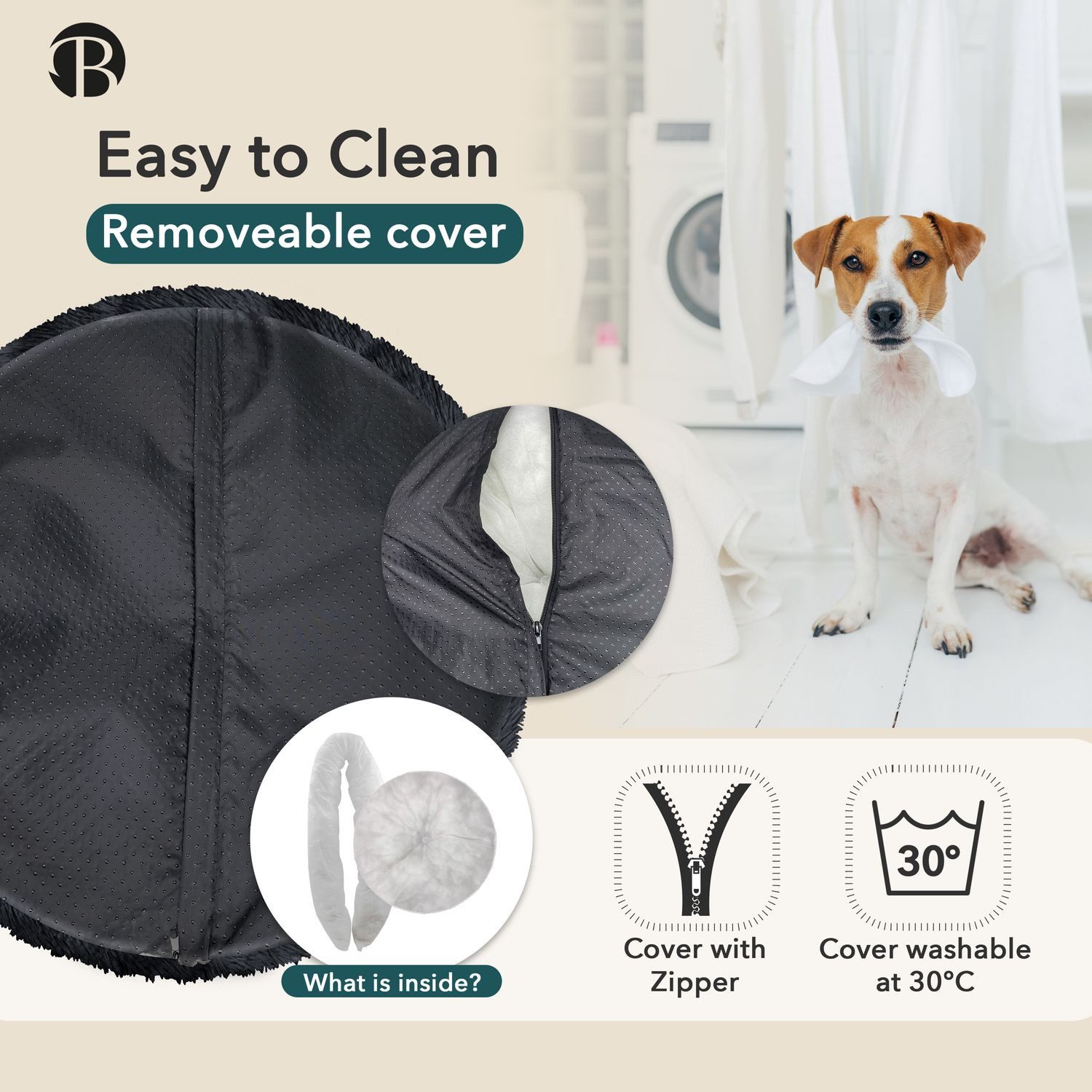 Bluzelle Tierbett Premium Hundebett Hundekissen Donut / Katzenbett Katzenkissen / XXS, Flauschig Kuschelig Weiches Kunstfell, für Kleine Hunde / Hundekorb / Rund Waschbar Plüsch Kissen Tier Bett