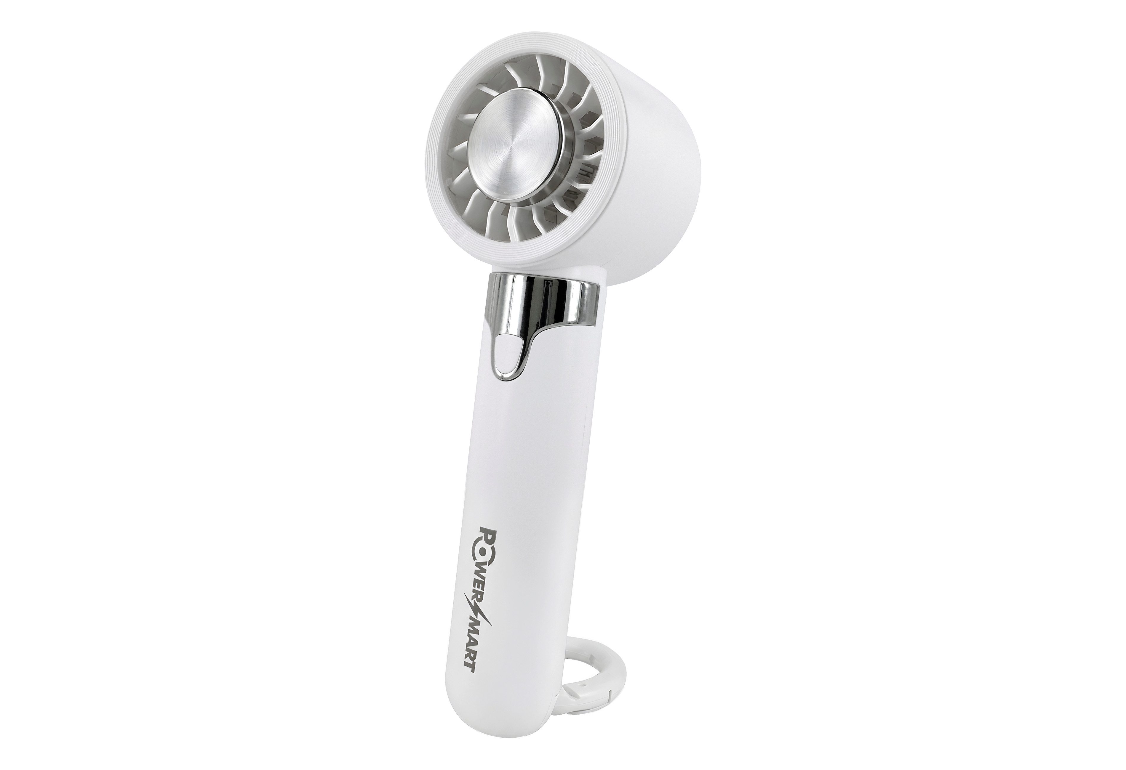 PowerSmart Handventilator Kühlfunktion, Karabinerhaken & Tischventilator, 2000mAh Akku