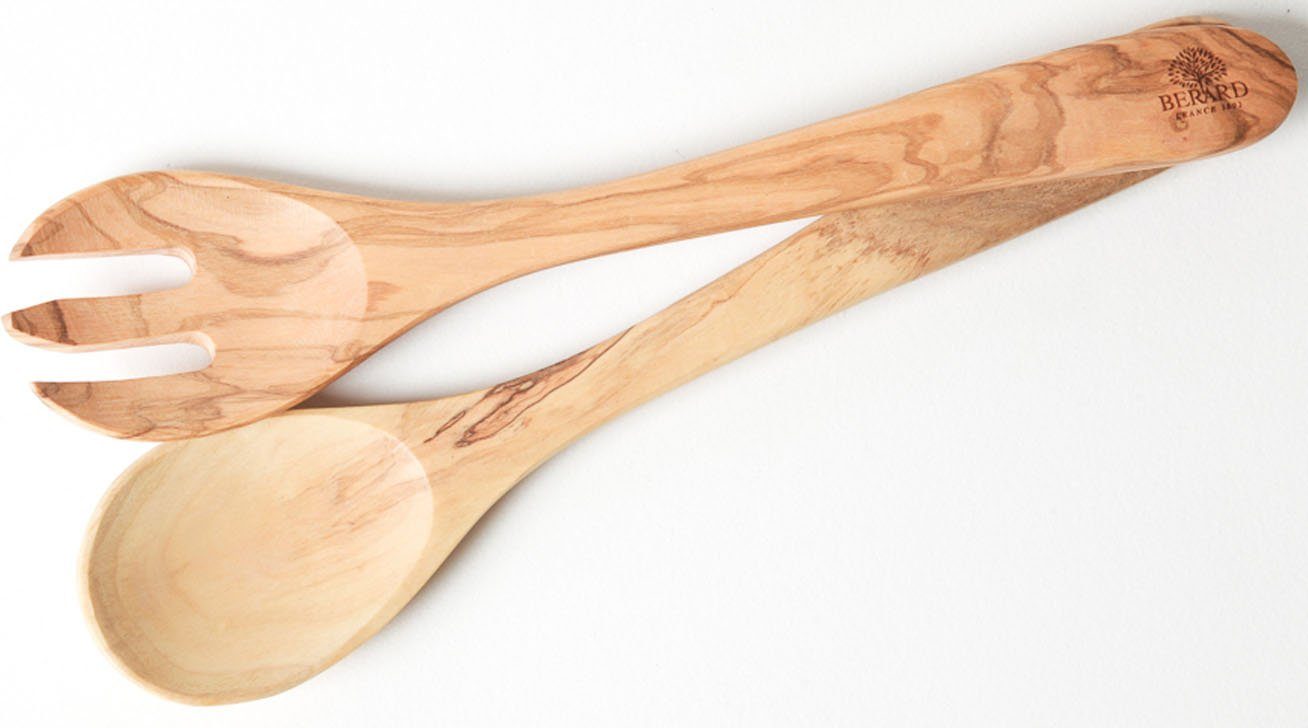 BERARD FRANCE 1892 Salatbesteck Provencal (Set, 2-tlg), Olivenholz, 30 cm
