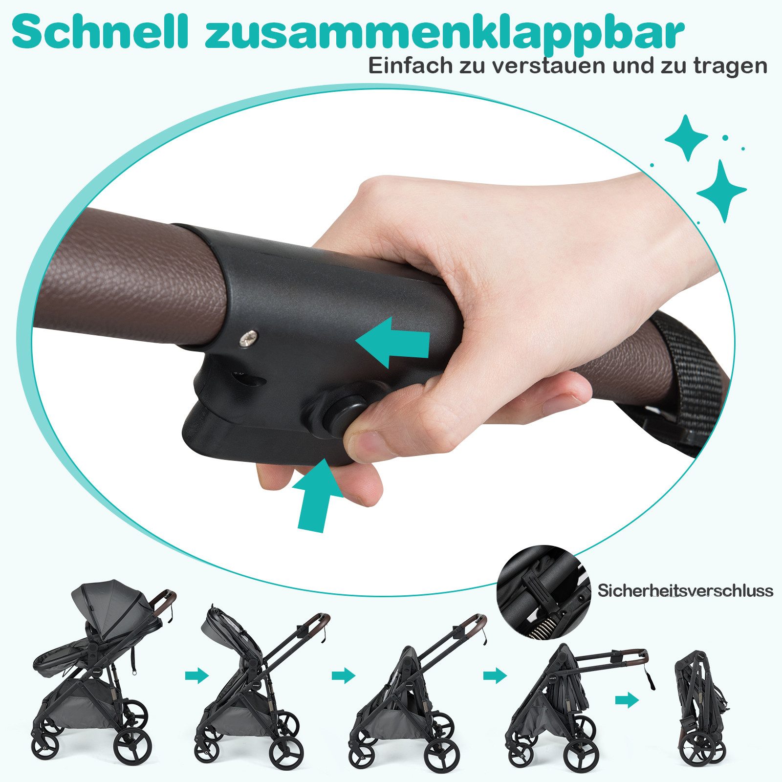 COSTWAY Kombi-Kinderwagen - Bild 4