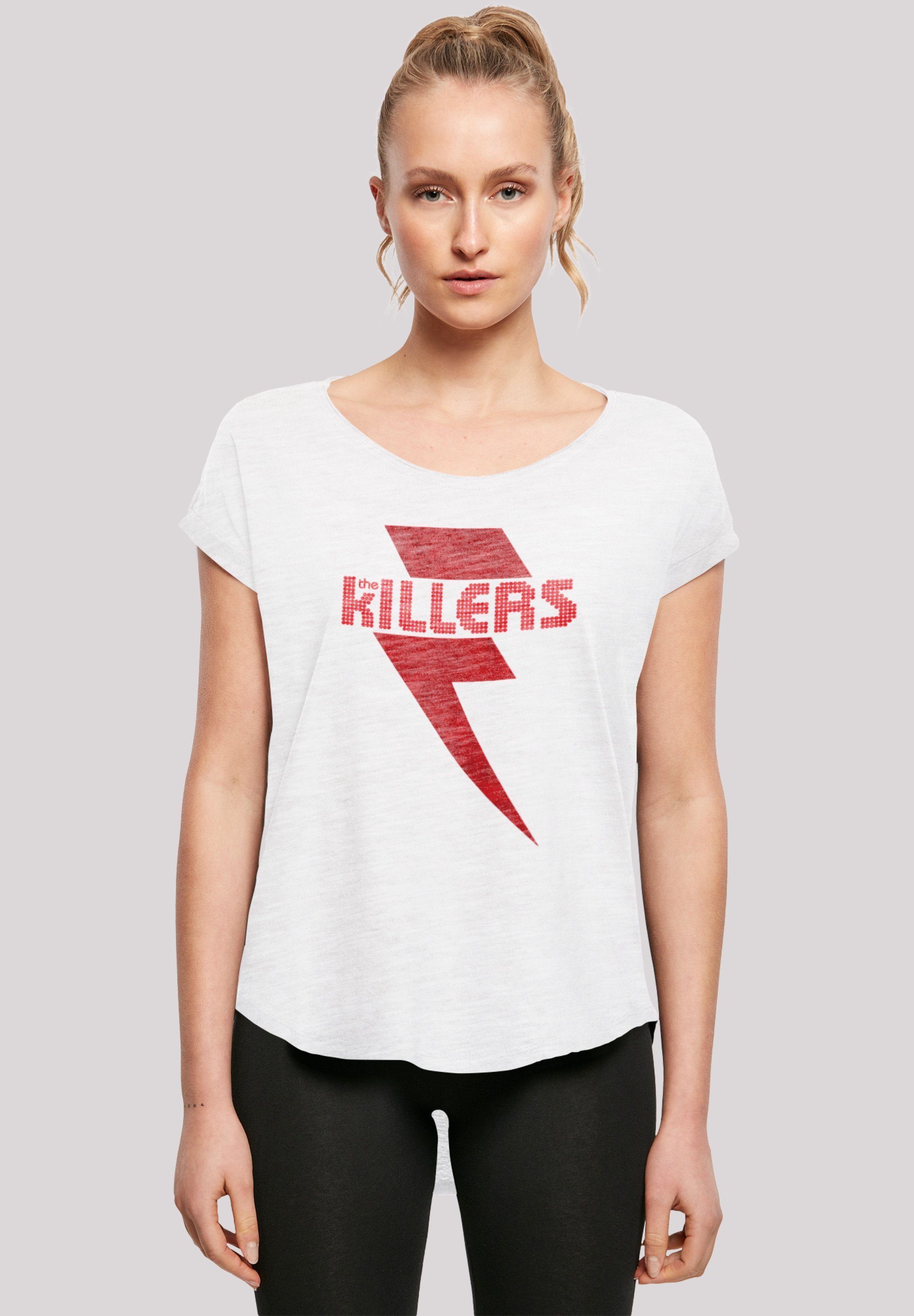 Damen extra geschnittenes Print, T-Shirt Killers The Band Bolt Rock F4NT4STIC T-Shirt Red lang Hinten