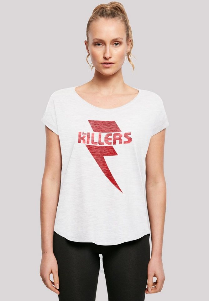 F4NT4STIC T-Shirt The Killers Rock Band Red Bolt Print, Hinten extra lang  geschnittenes Damen T-Shirt