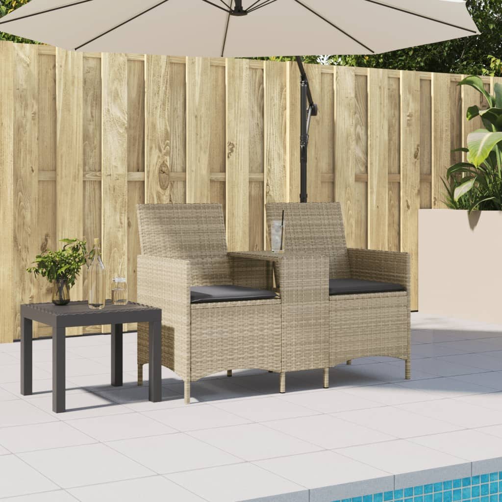 vidaXL Loungesofa Gartensofa 2-Sitzer mit Tisch günstig online kaufen