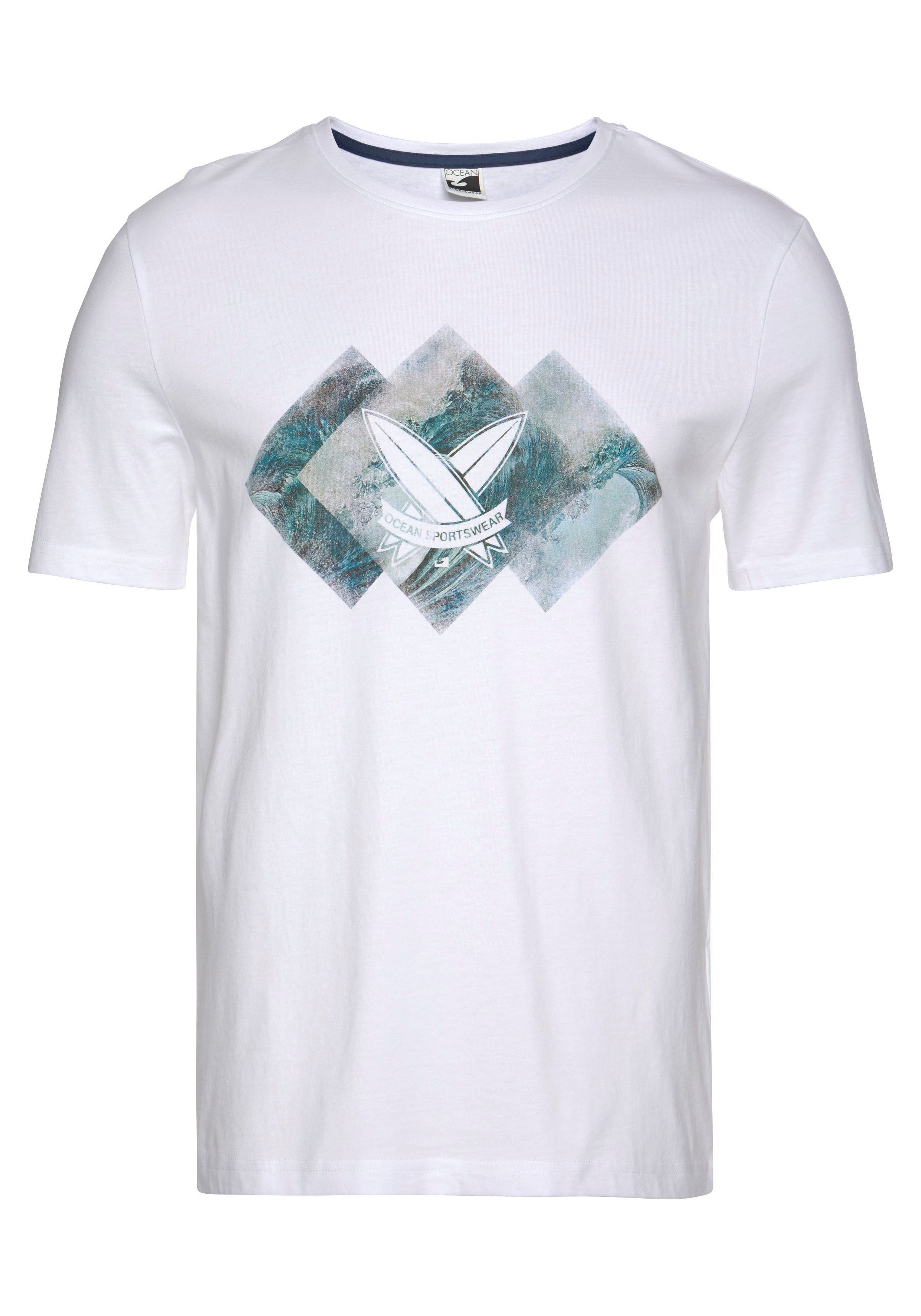 Ocean Sportswear T-Shirt (2er-Pack) kurzärmelig, schmal geschnitten, mit Print, Rundhalsausschnitt