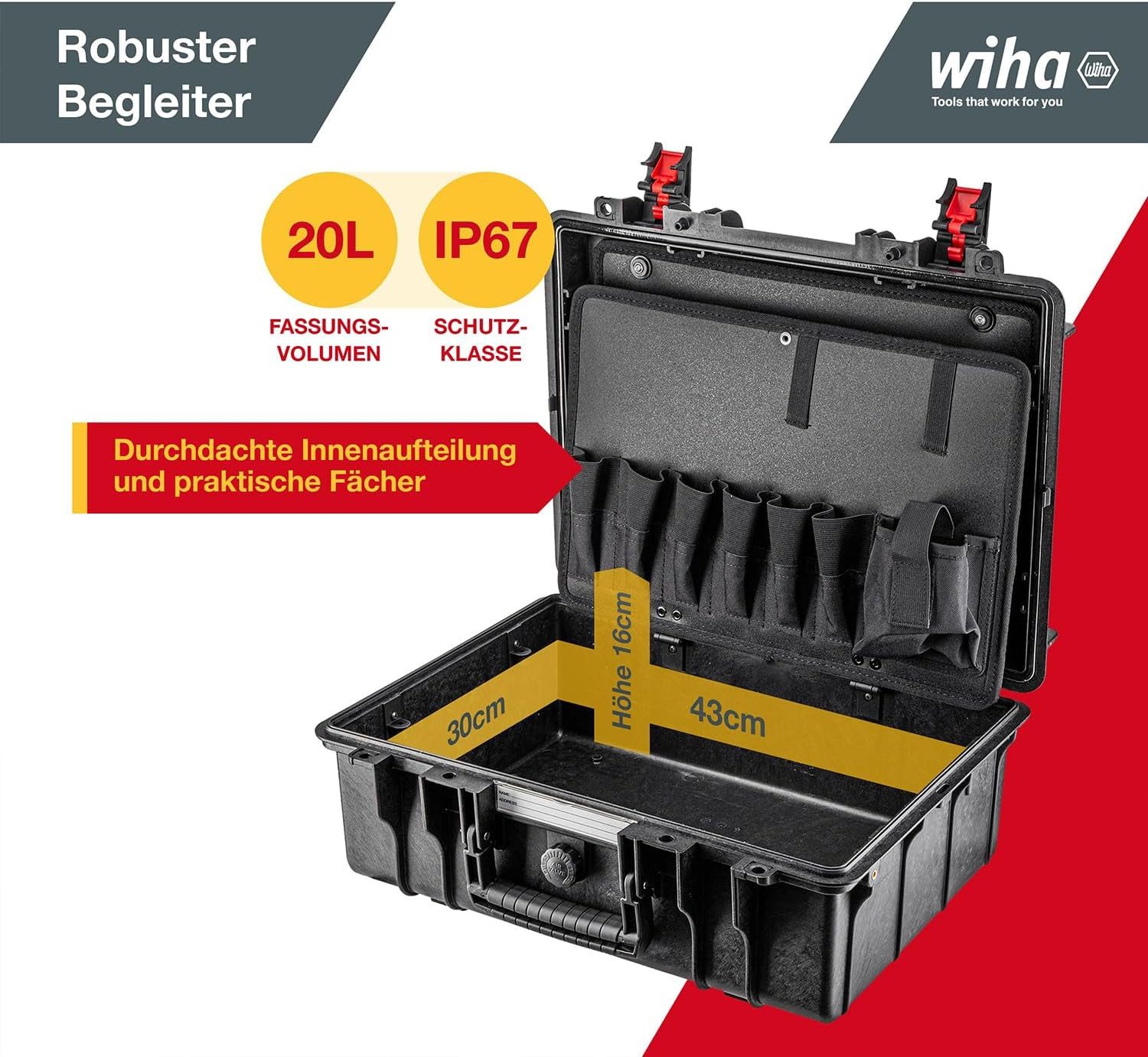 Wiha Werkzeugkoffer Lehrlingskoffer (45742), inkl. Spannungsprüfer, für Elektro-Installation 39-teilig VDE – Bild 5 von 5