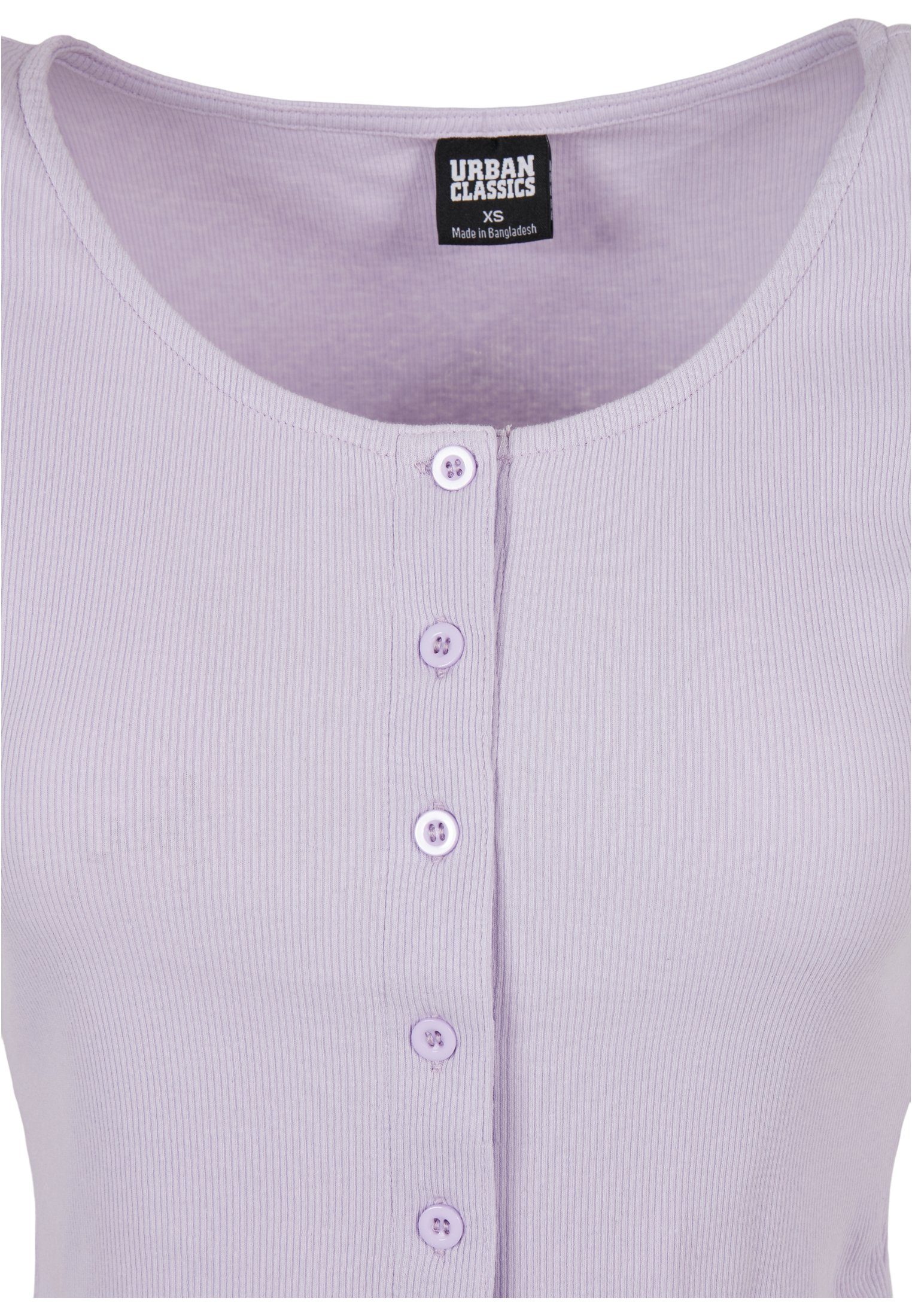 URBAN CLASSICS Shirtjacke Damen (1-tlg) Cropped Tee Rib lilac Ladies Up Button