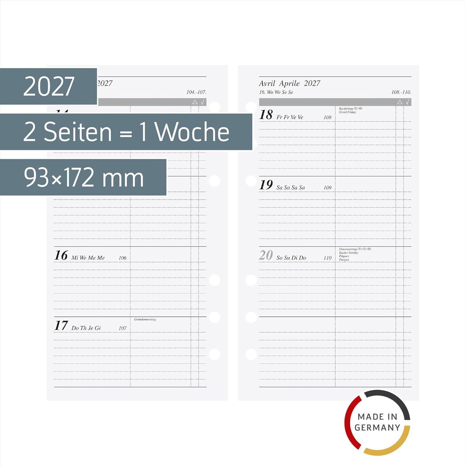 RIDO Monatskalender rido/idé Wochenkalendarium Timeplaner action 2027, 93×172 mm – Bild 2 von 2
