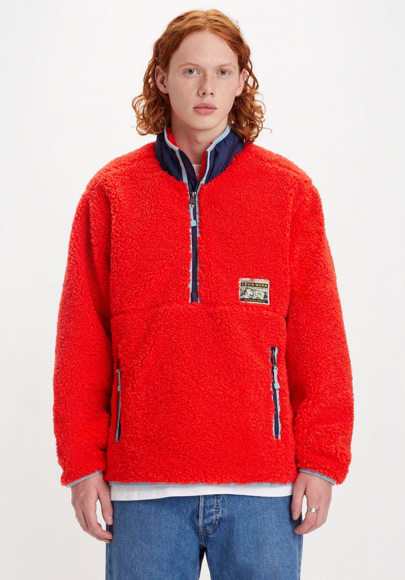 Täglich rund um die Uhr bestellbar! NECK Fellimitatjacke aus Sherpa-Qualität Levi's® LAKESIDE reds MOCK wärmender