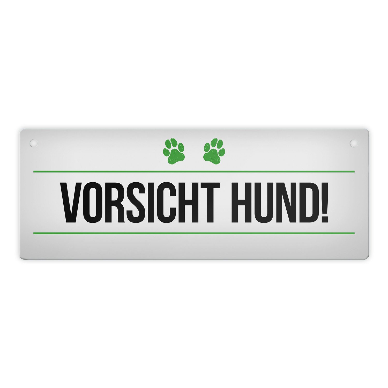 speecheese Metallschild Vorsicht Hund! Metallschild mit Pfoten Motiv in grü günstig online kaufen