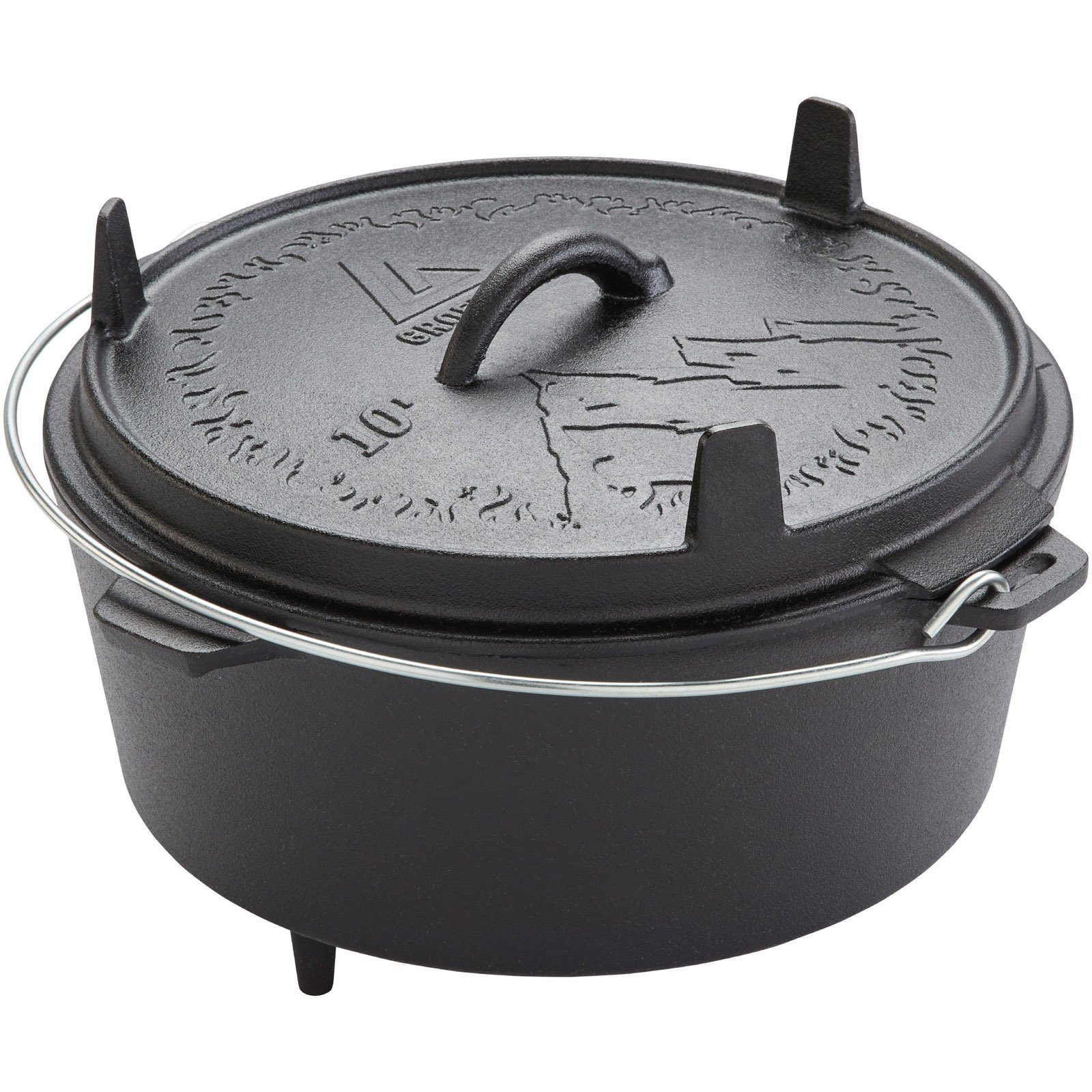 GROENBERG Grilltopf Feuertopf Askja Pot 10L Koch Topf Dutch, Oven Camping Outdoor Gusseisen