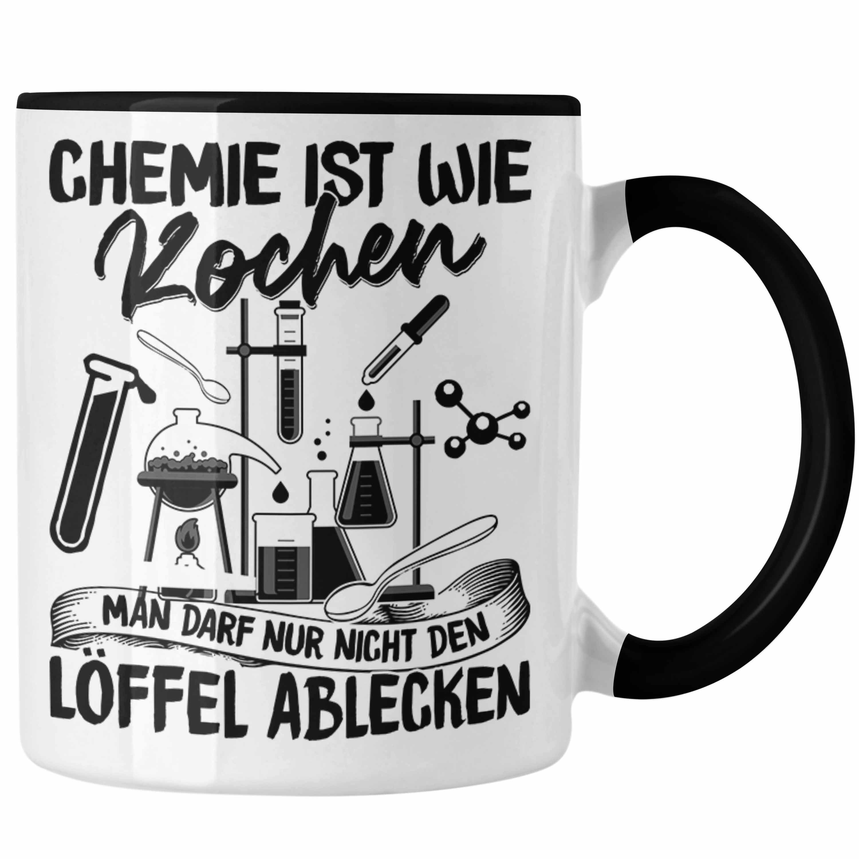 Trendation Tasse Chemie Ist Wie Kochen Tasse Geschenk für Chemiker Student Lustiger Spr Schwarz