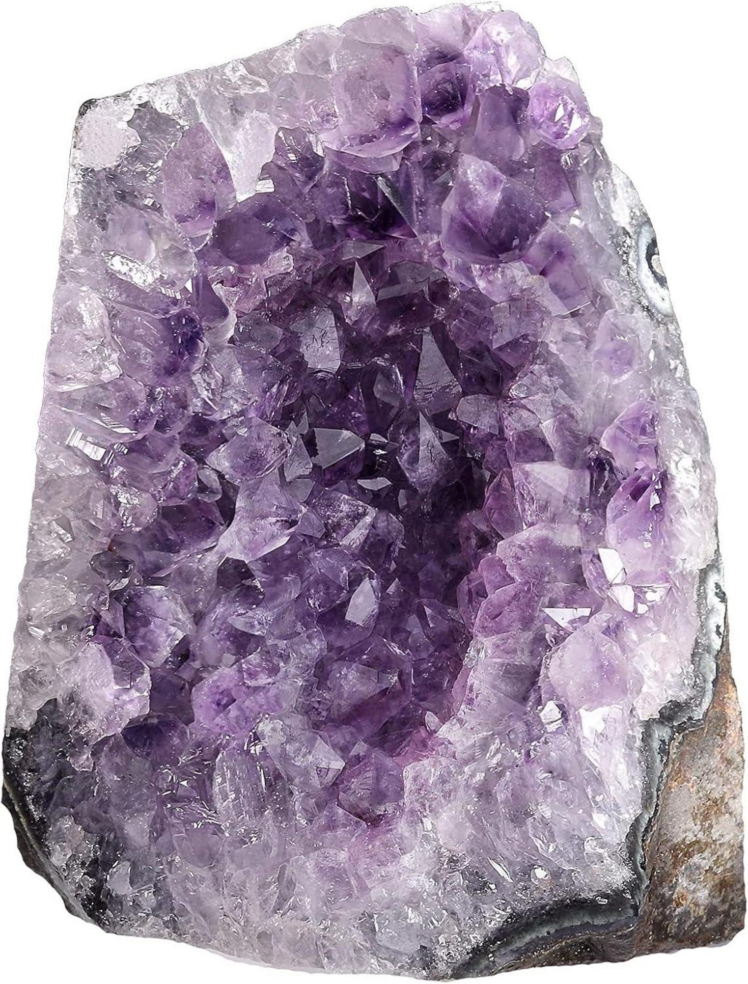 Edelstein Amethyst Druse Groß Kristall Rohstein Dekoration Naturstein Cluster