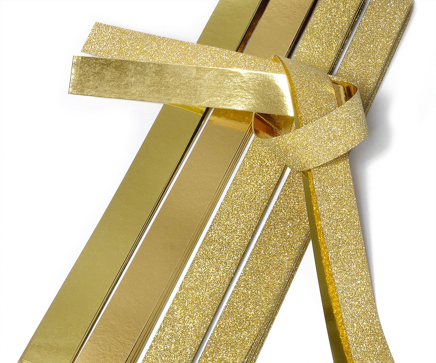 Gebrüder Bertels Motivpapier Papierstreifen Glitter gold, 25 mm 20 Stück