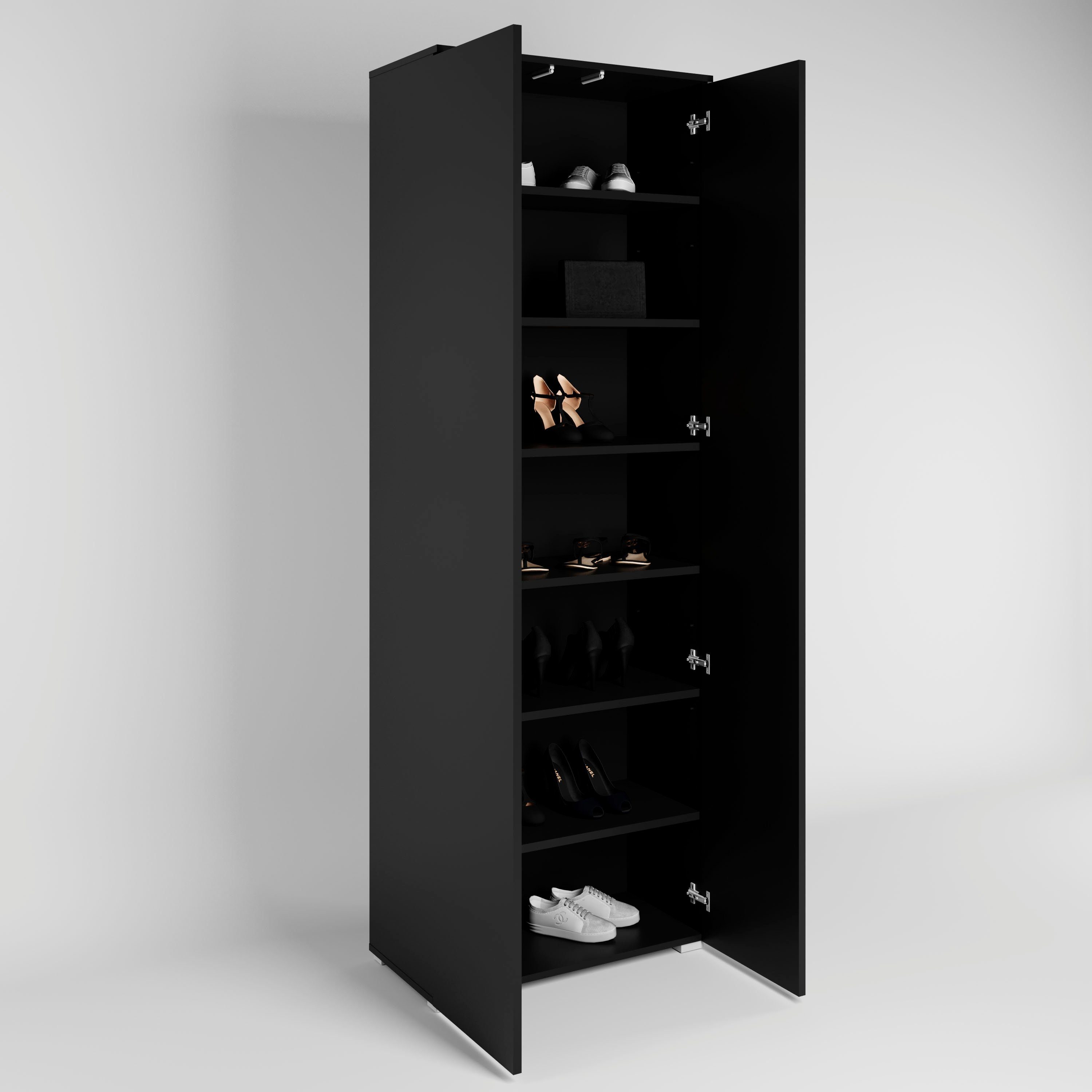 OTTO home Schuhschrank Paris 2-türiger griffloser geräumiger Schuhschrank mit einer Höhe von 200 cm – Bild 4 von 5