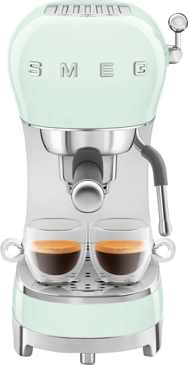 Smeg Espressomaschine ECF02PGEU, SMEG Espressomaschine ECF02PGEU mit Pastellgrün Siebträger Kaffeemaschine