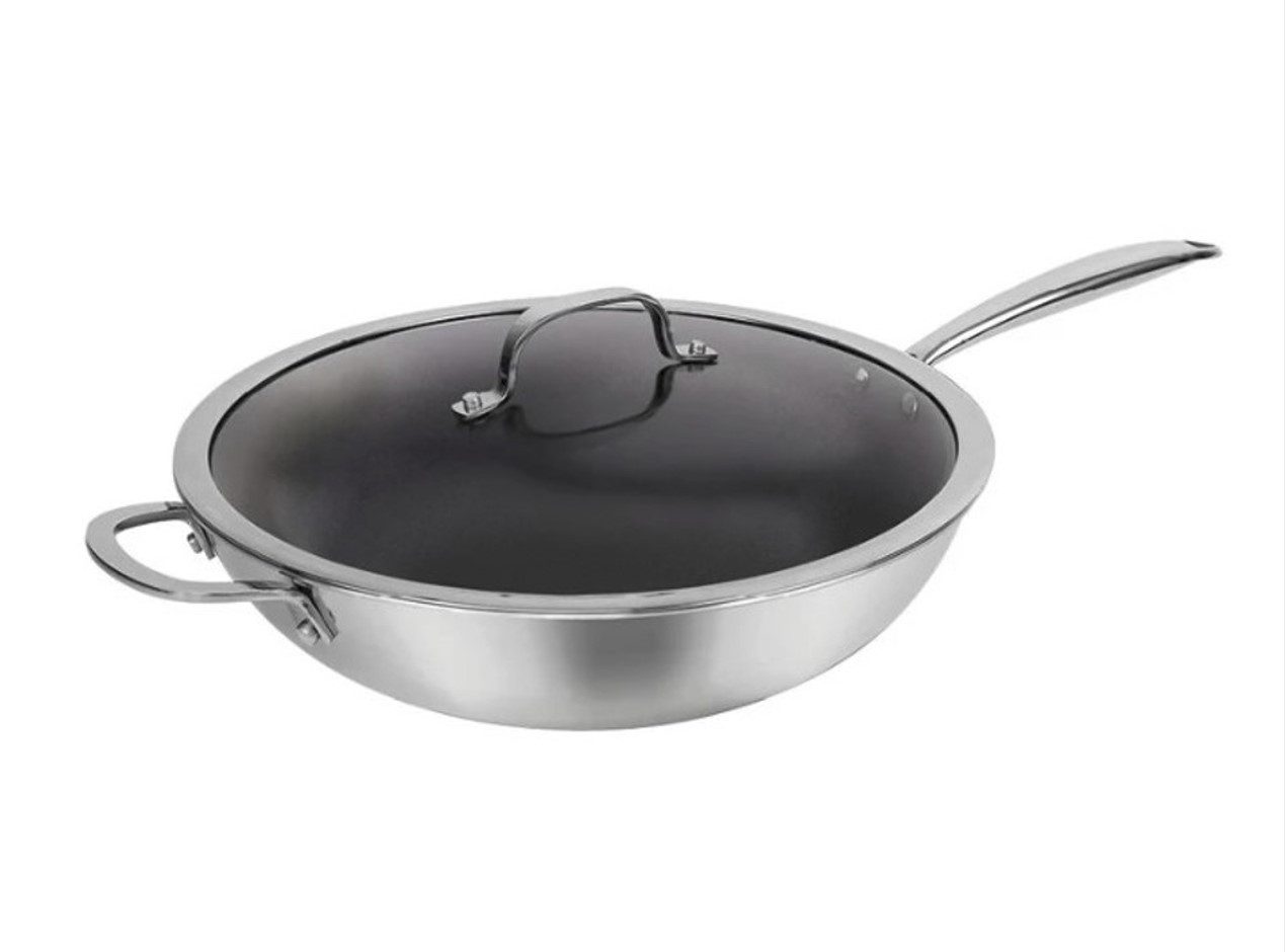 QDesign by Sauter Wok Edelstahl mit 3-fach Antihaftbeschichtung, Edelstahl (2-tlg)