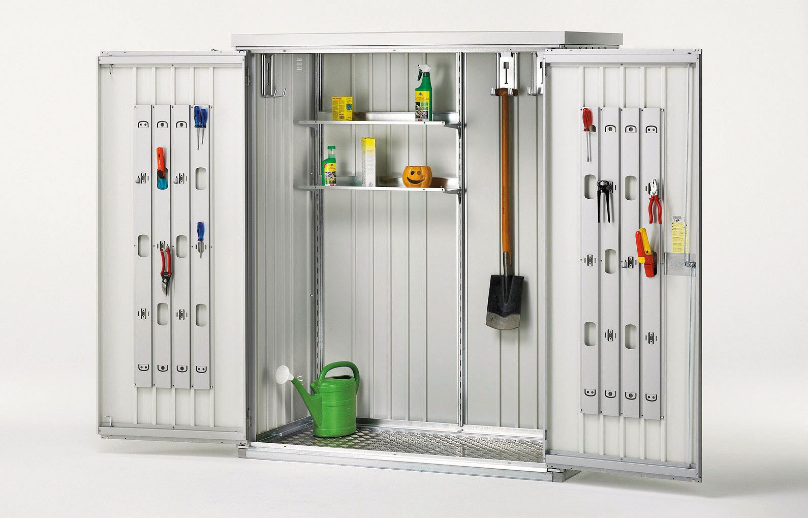 Biohort Garten-Geräteschrank Gr. 150, verschiedene Farben, BxT: 155x83 cm, aus Metall mit hohem Nutzwert
