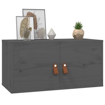 vidaXL Regal Wandschränke 2 Stk Grau 60x30x30 cm Massivholz Kiefer Hängeschrank Low