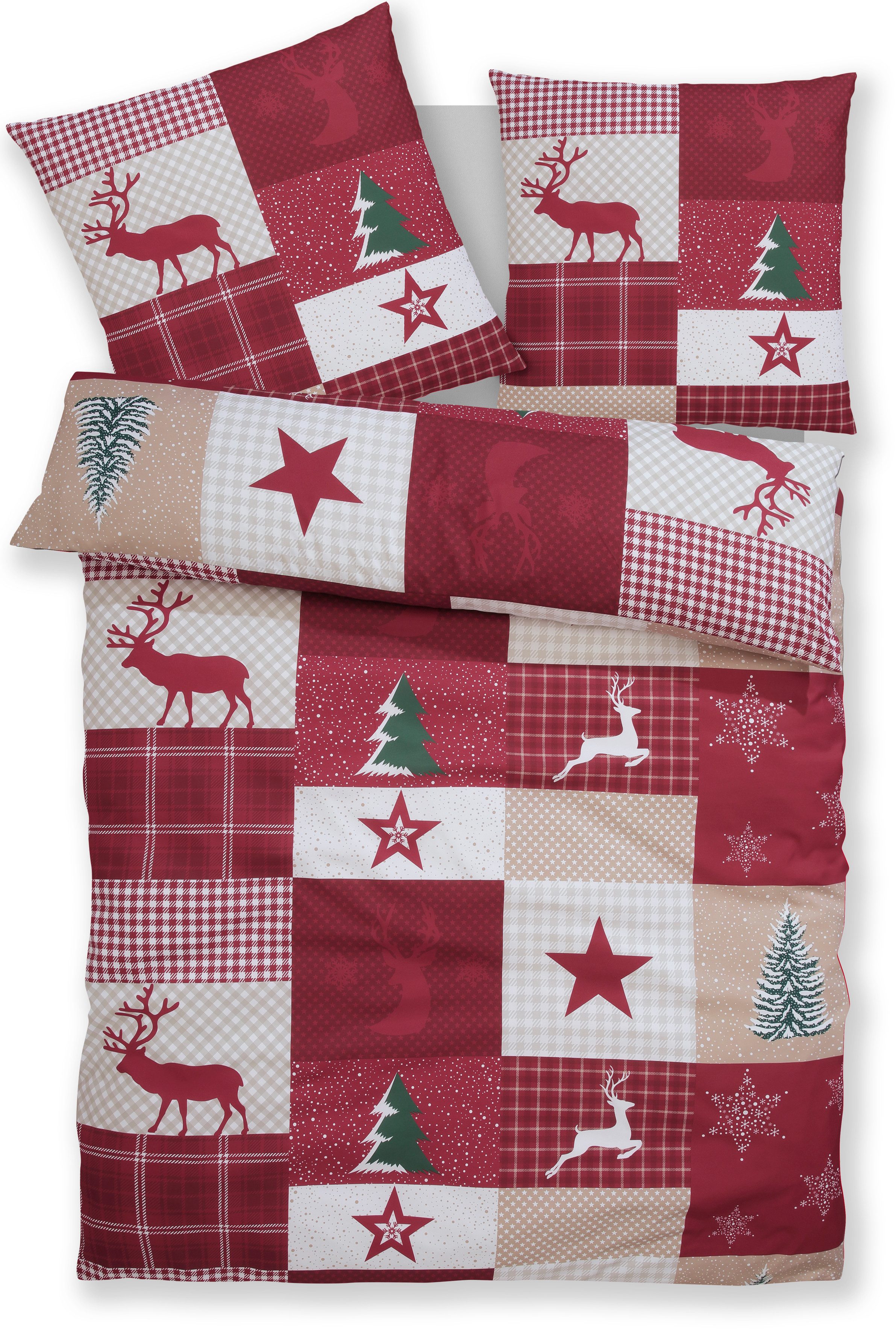 OTTO home Bettwäsche Nicholas, Microfaser, 2 teilig, Weihnachtsbettwäsche, Winter, in 3 Qualitäten verfügbar