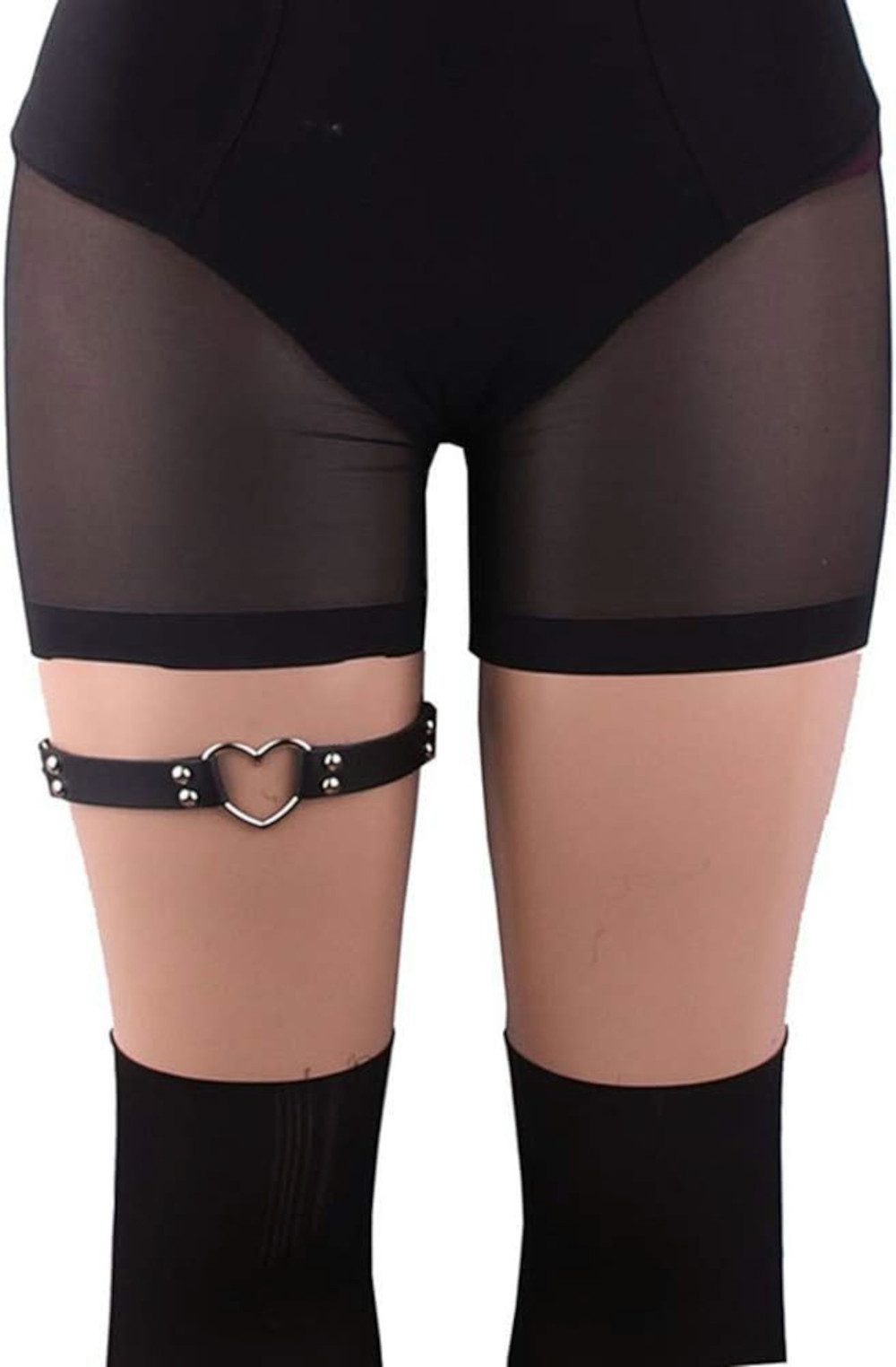 UE Stock Ledergürtel 2er Set Damen Punk Elastische Leder Oberschenkel Gürtel Lederleg Ringe für einen auffälligen Look
