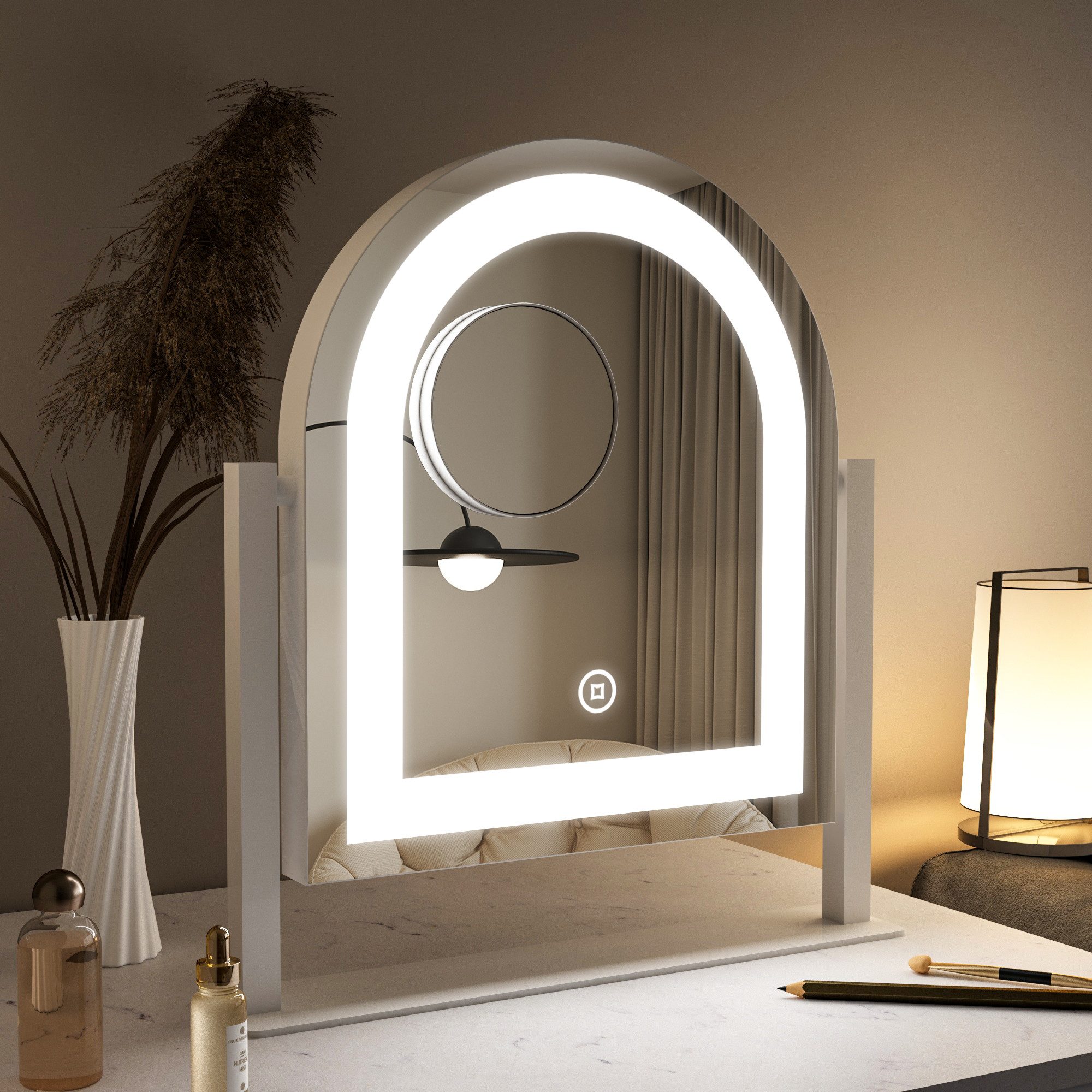 Kosmetikspiegel mit licht LED Schminkspiegel 10x Vergrößerung