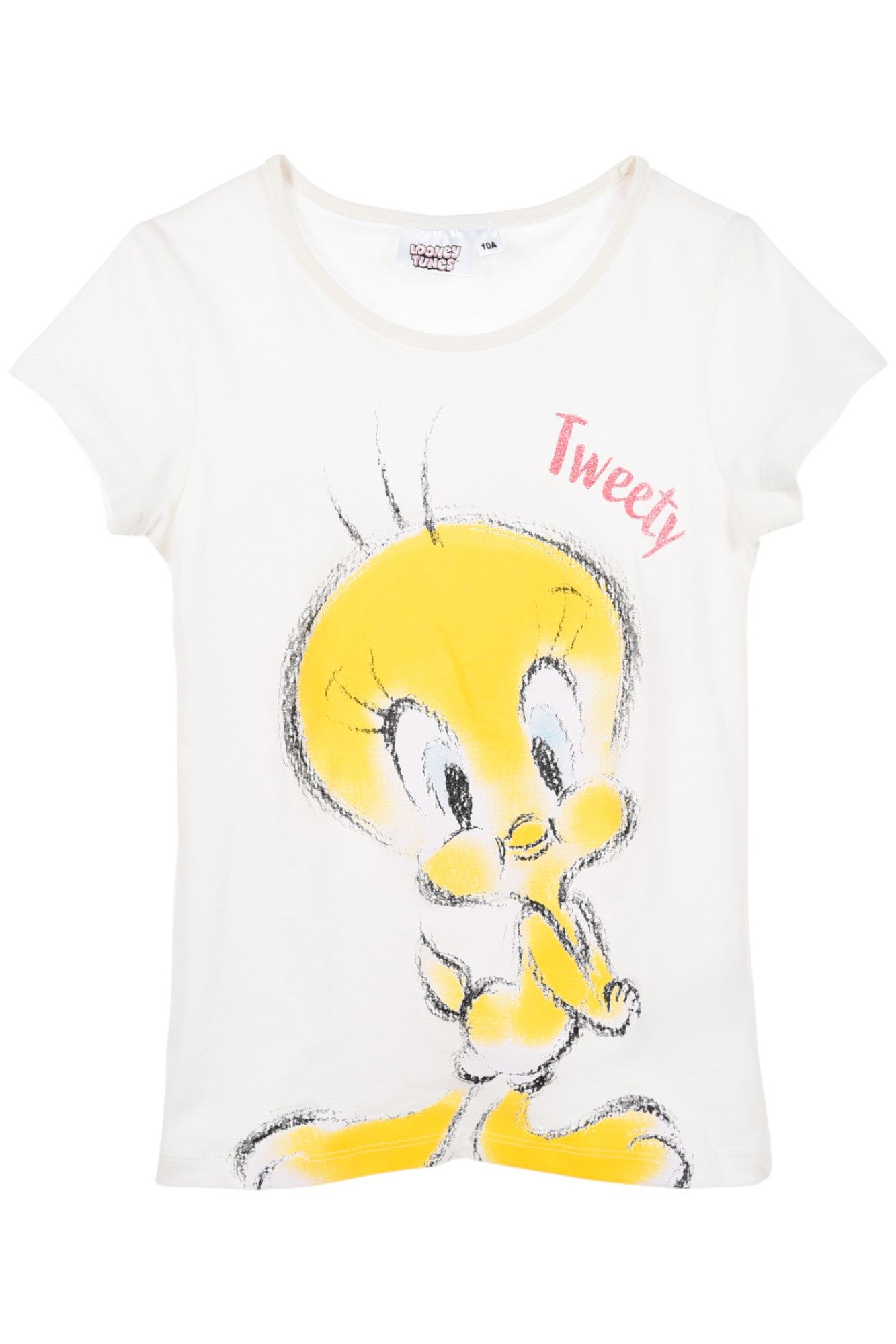 LOONEY TUNES T-Shirt Tweety mit Glitzer Mädchen Jersey Kurzarmshirt Gr. 140 - 176 cm