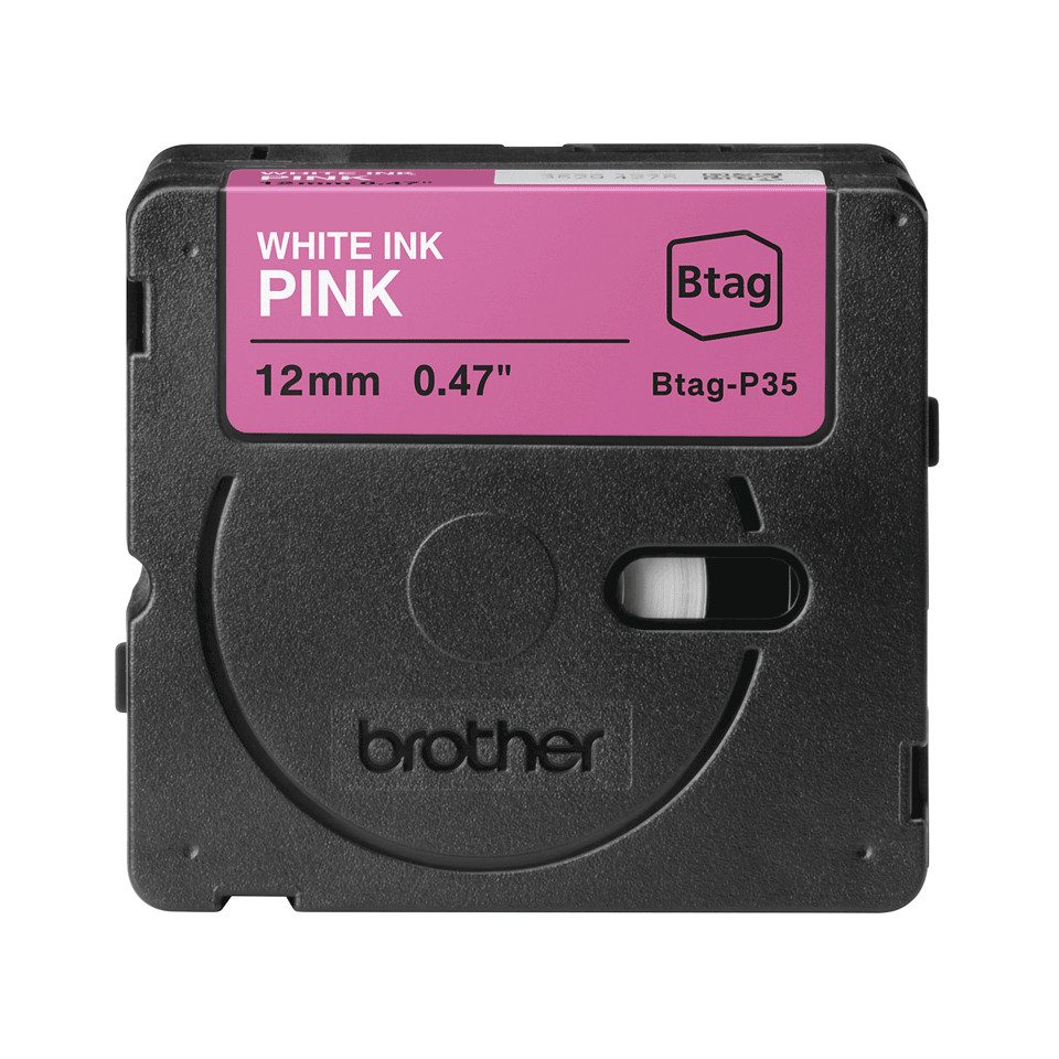 Brother Schriftband BTAG-P35 Weiß auf Pink 12 mm x 4 m Tintenpatrone