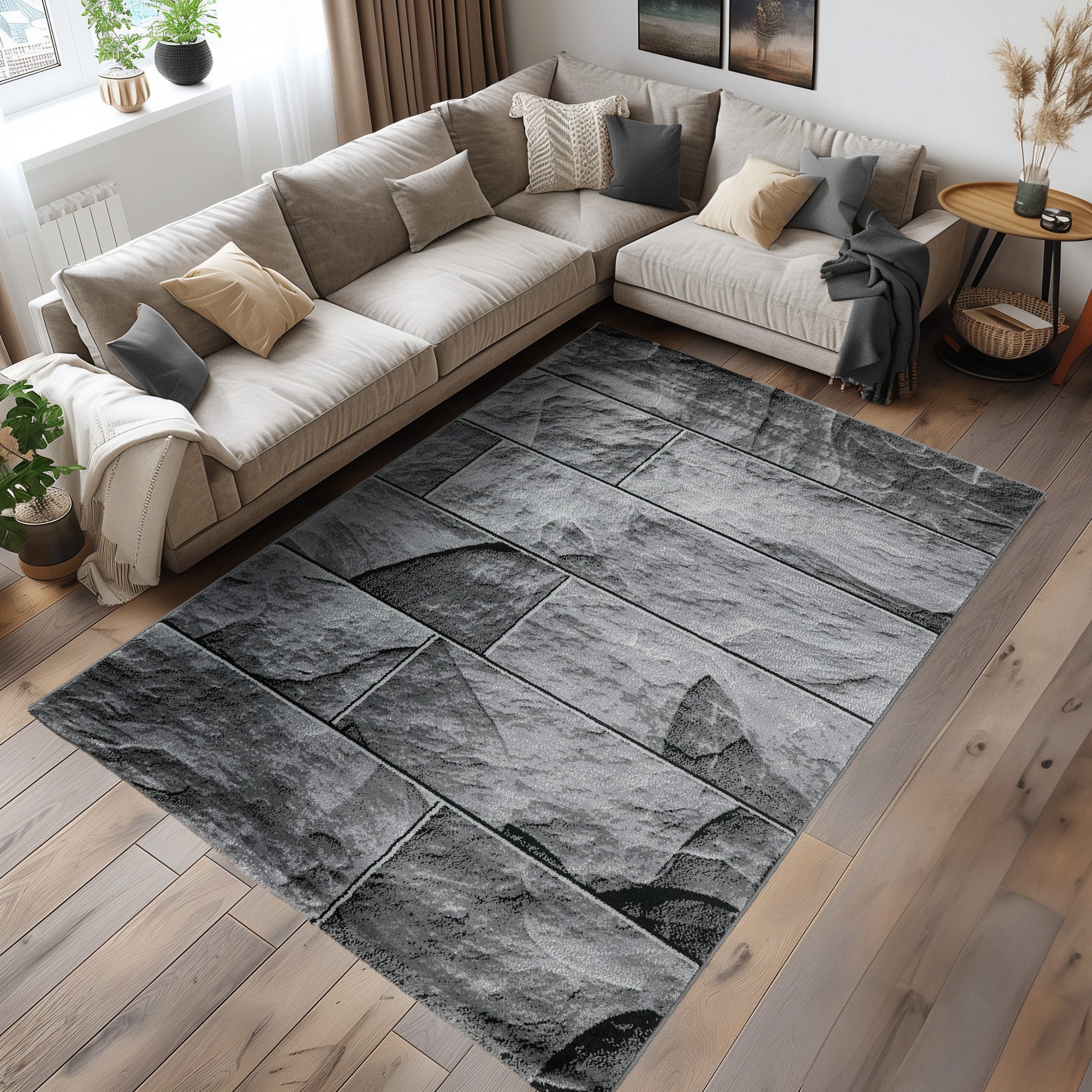 Carpettex Designteppich Steindesign, Läufer, Höhe: 12 mm, Modern Kurzflor T günstig online kaufen