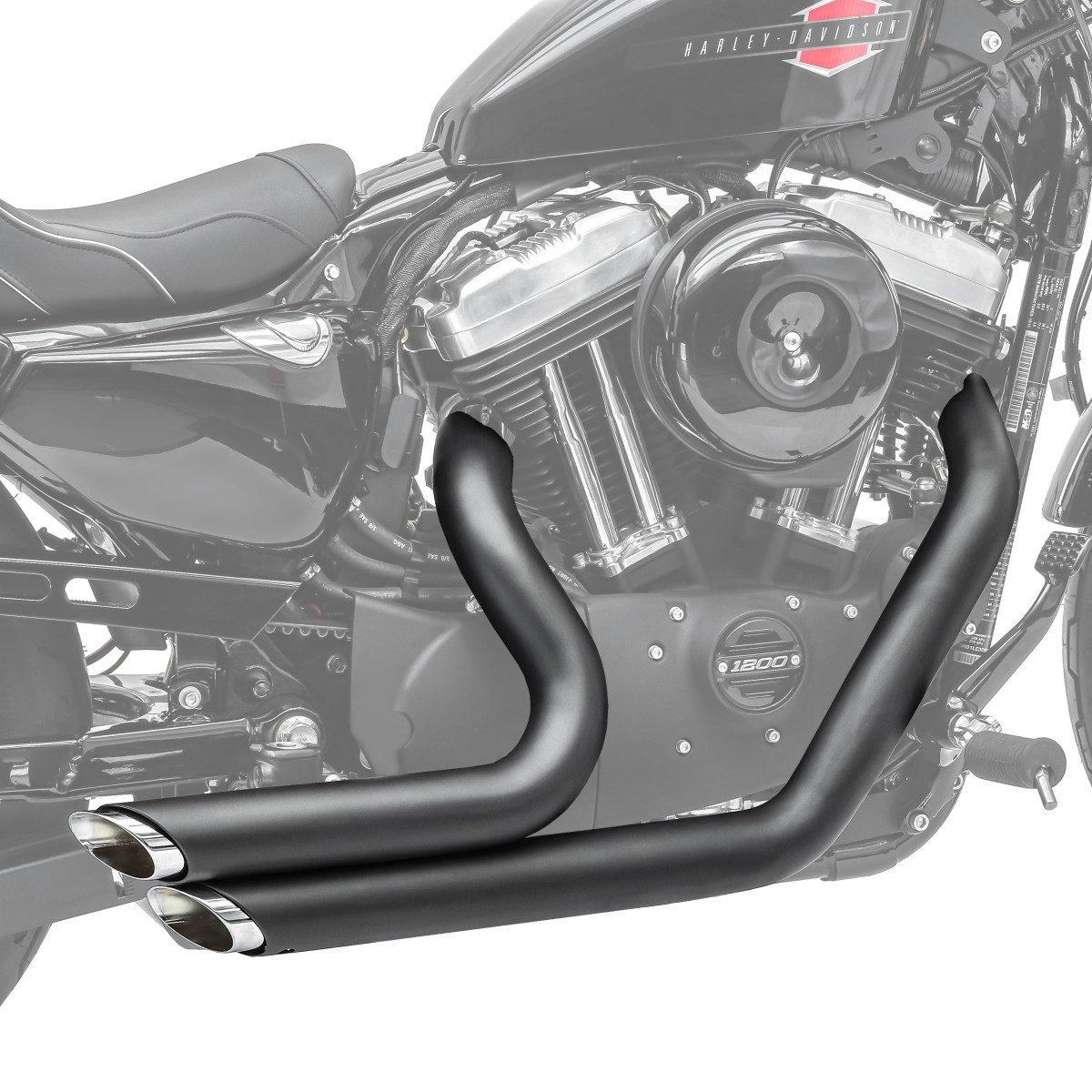Craftride Auspuff-Flexrohr Short Shot Auspuff für Harley Davidson Sportster 883 1200 04-13 schwar