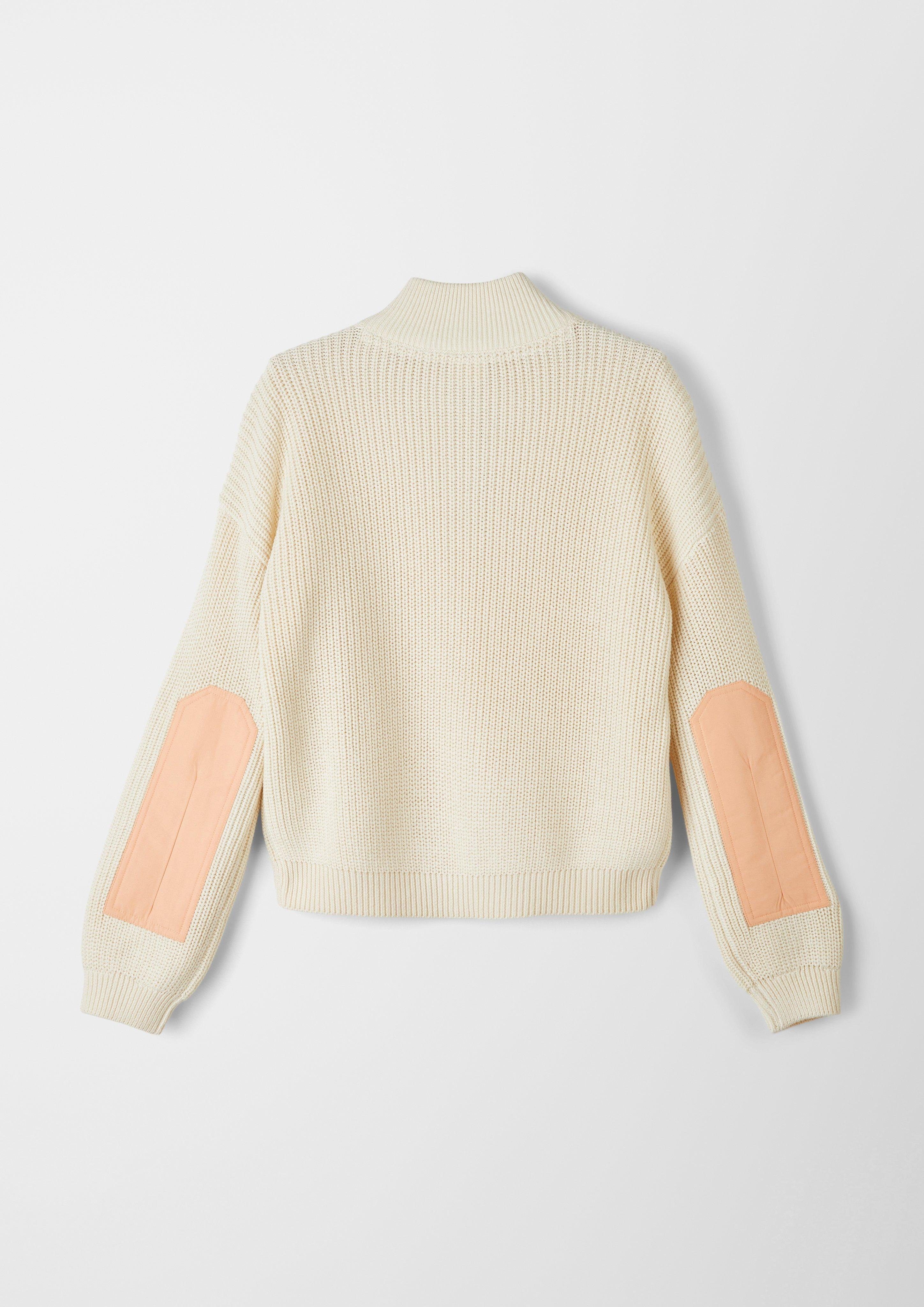 Kontrast-Details Kontrastdetails s.Oliver Pullover Strickpullover helles sand mit