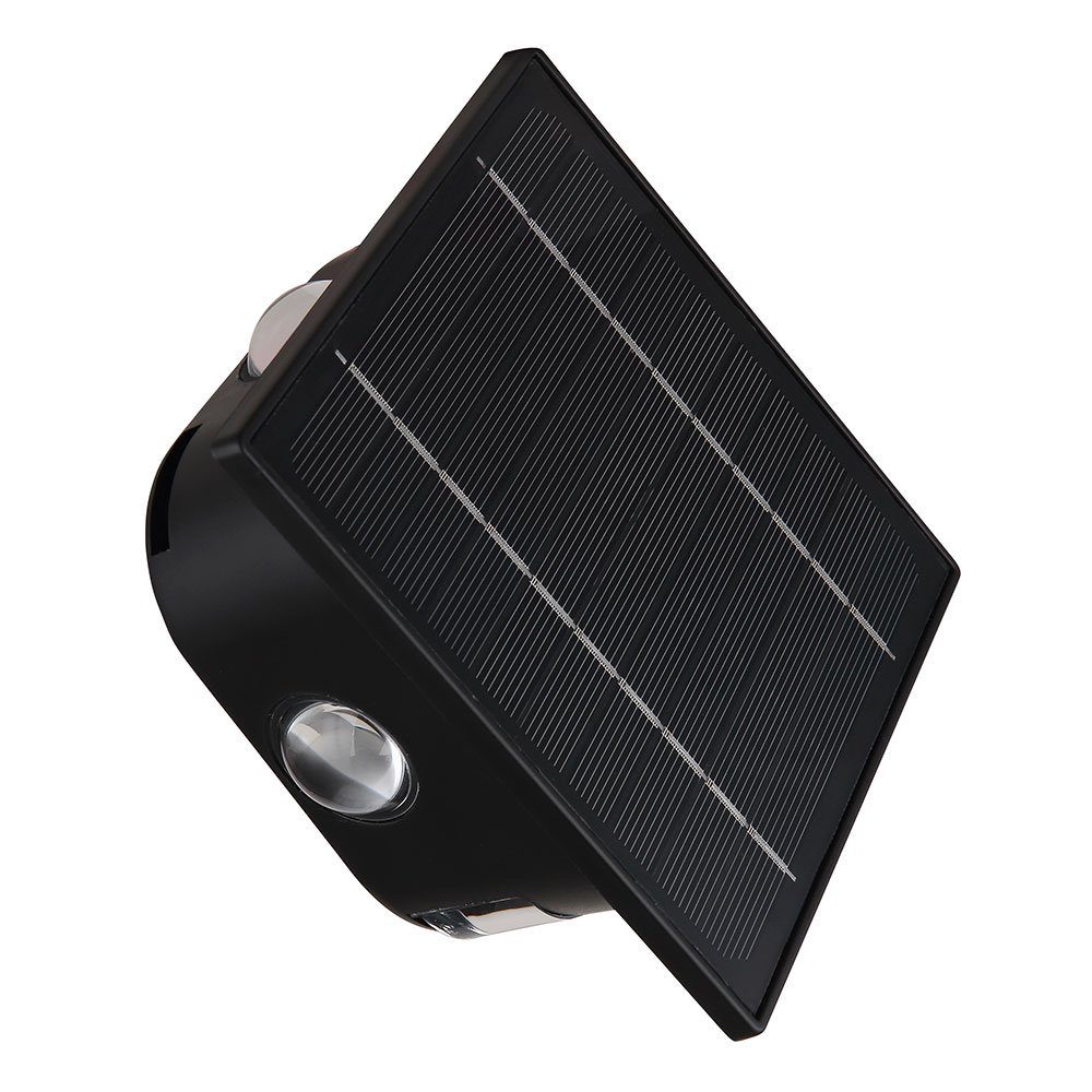 GLOBO LIGHTING LED Außen-Wandleuchte, LED-Leuchtmittel fest verbaut, Warmweiß, Tageslichtweiß, Solarlampe schwarz Außenleuchte Terrasse Wandlampe modern, Eckige