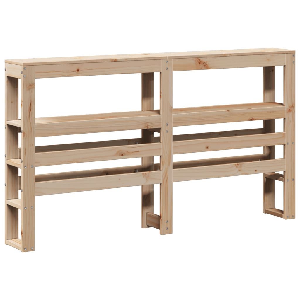 vidaXL Bett Kopfteil mit Ablagen 160 cm Massivholz Kiefer (1-tlg)