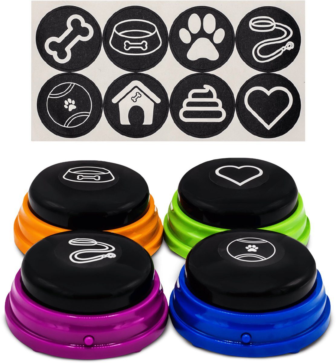 Vulpes Goods Tier-Intelligenzspielzeug Pets PRO, Set 4 Sprechknöpfe mit Sprachaufnahme