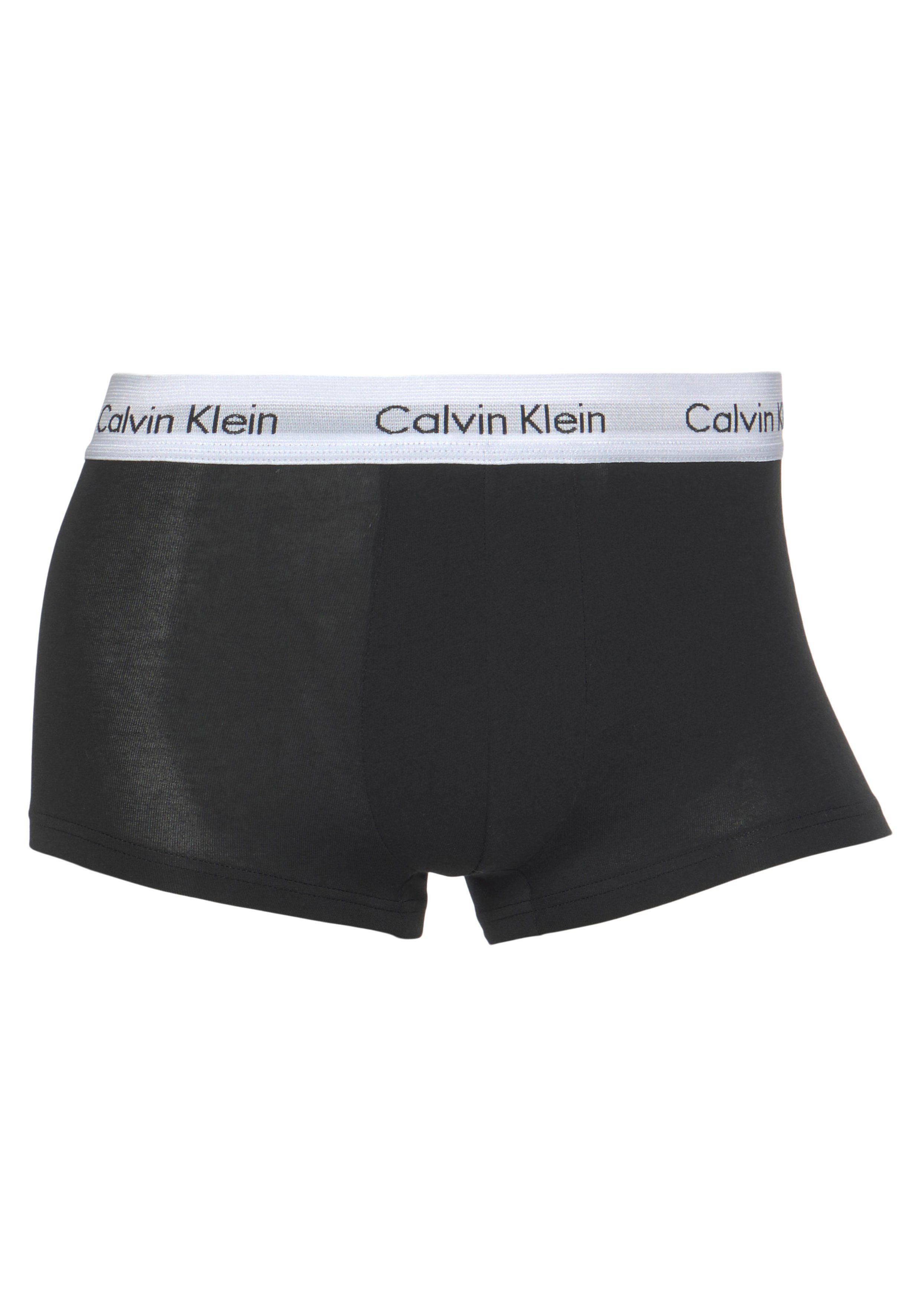 grau-meliert, Underwear schwarz, (3-St) Klein weiß Hipster weißem mit Webbund Calvin