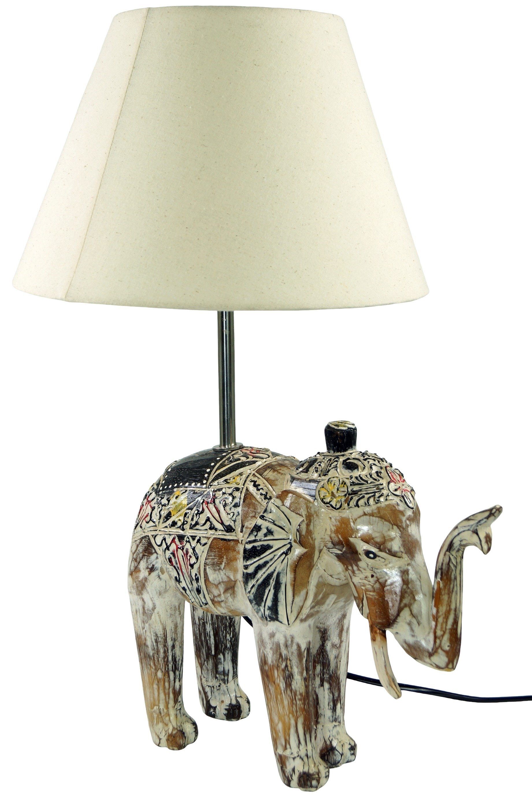 Guru-Shop Tischleuchte Tischlampe, in nicht inklusive Elefant handgemacht aus.., Modell Leuchtmittel Bali