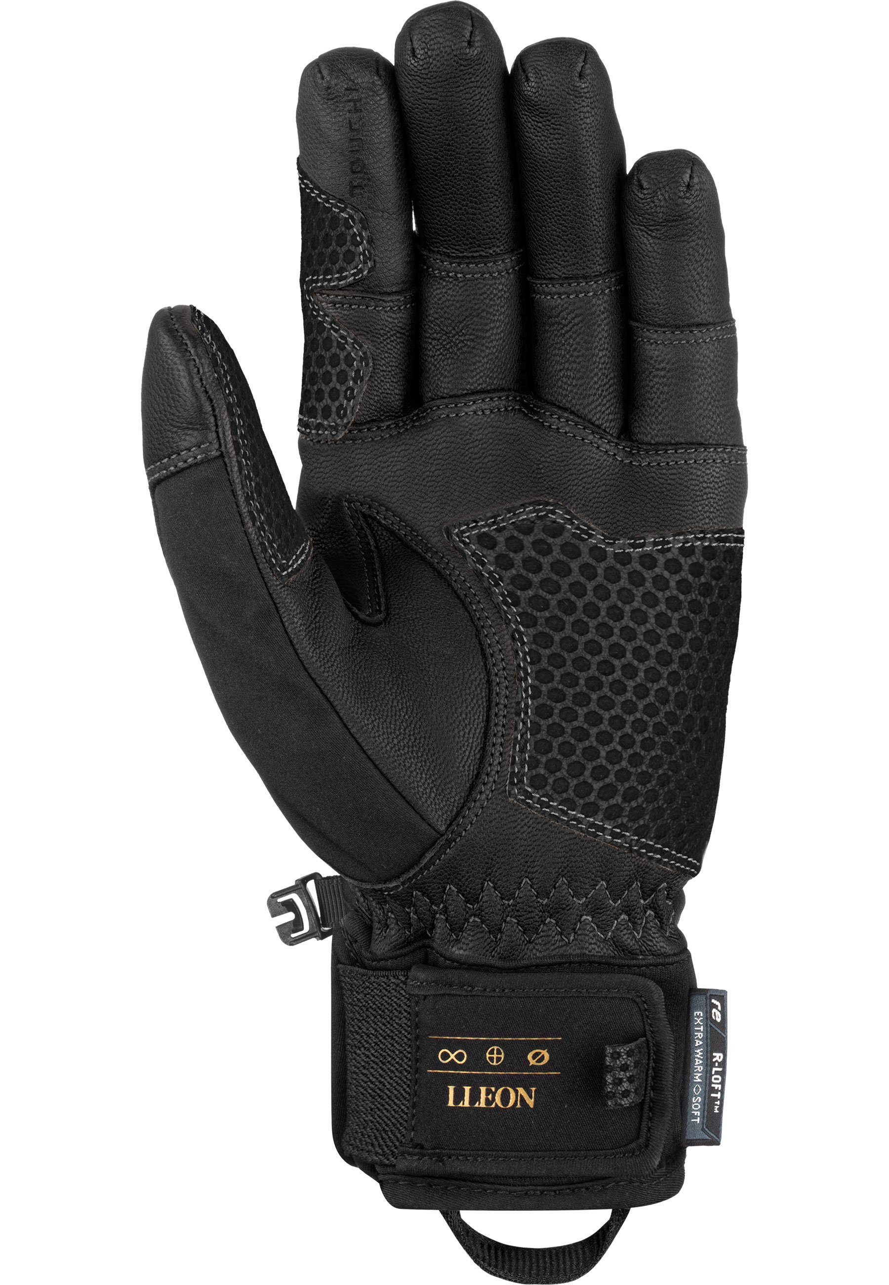 schwarz-goldfarben Skihandschuhe XT mit Lleon R-TEX® Touchscreen-Funktion Reusch
