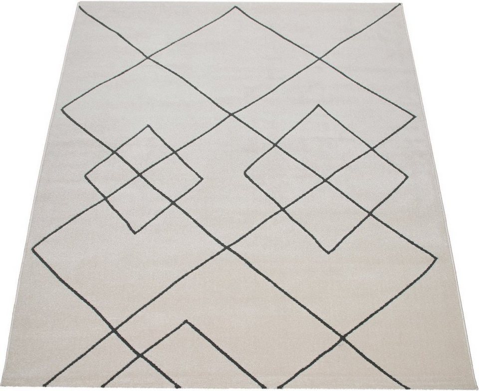 Teppich Haral 785, Paco Home, rechteckig, Höhe: 9 mm, Kurzflor, Scandi  Design, Rauten Motiv, robuste und pflegeleichte Qualität