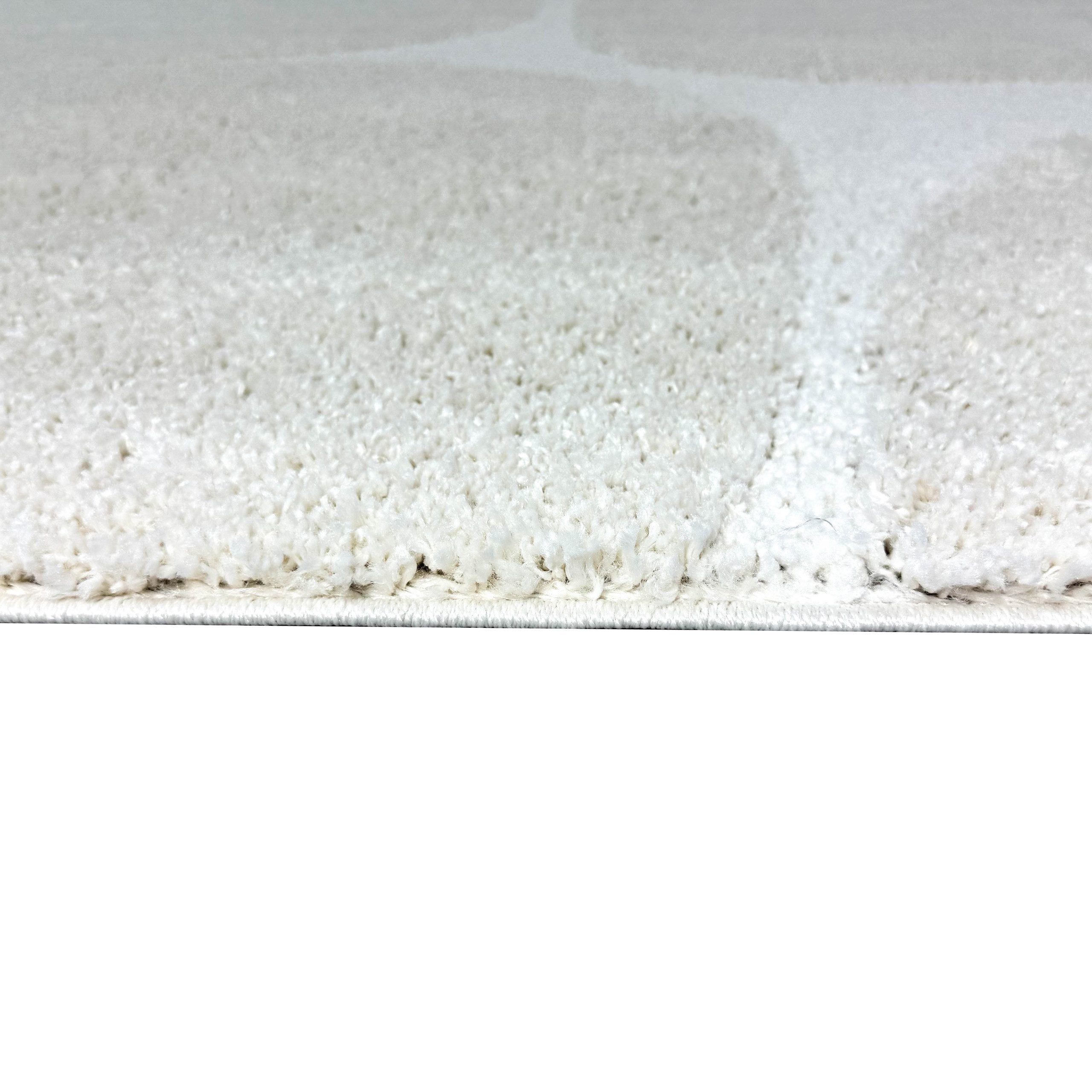 Carpetia Teppich Weicher Hochflor Teppich Pflegeleicht mit modernem 3D-Muster in Creme, rechteckig – Bild 5 von 5