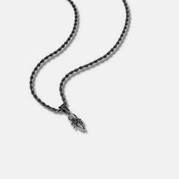 CRBNCNCPT Kette mit Anhänger Carbon Spinnen Anhänger mit schwarzer Edelstahl Kette Herren Halskette